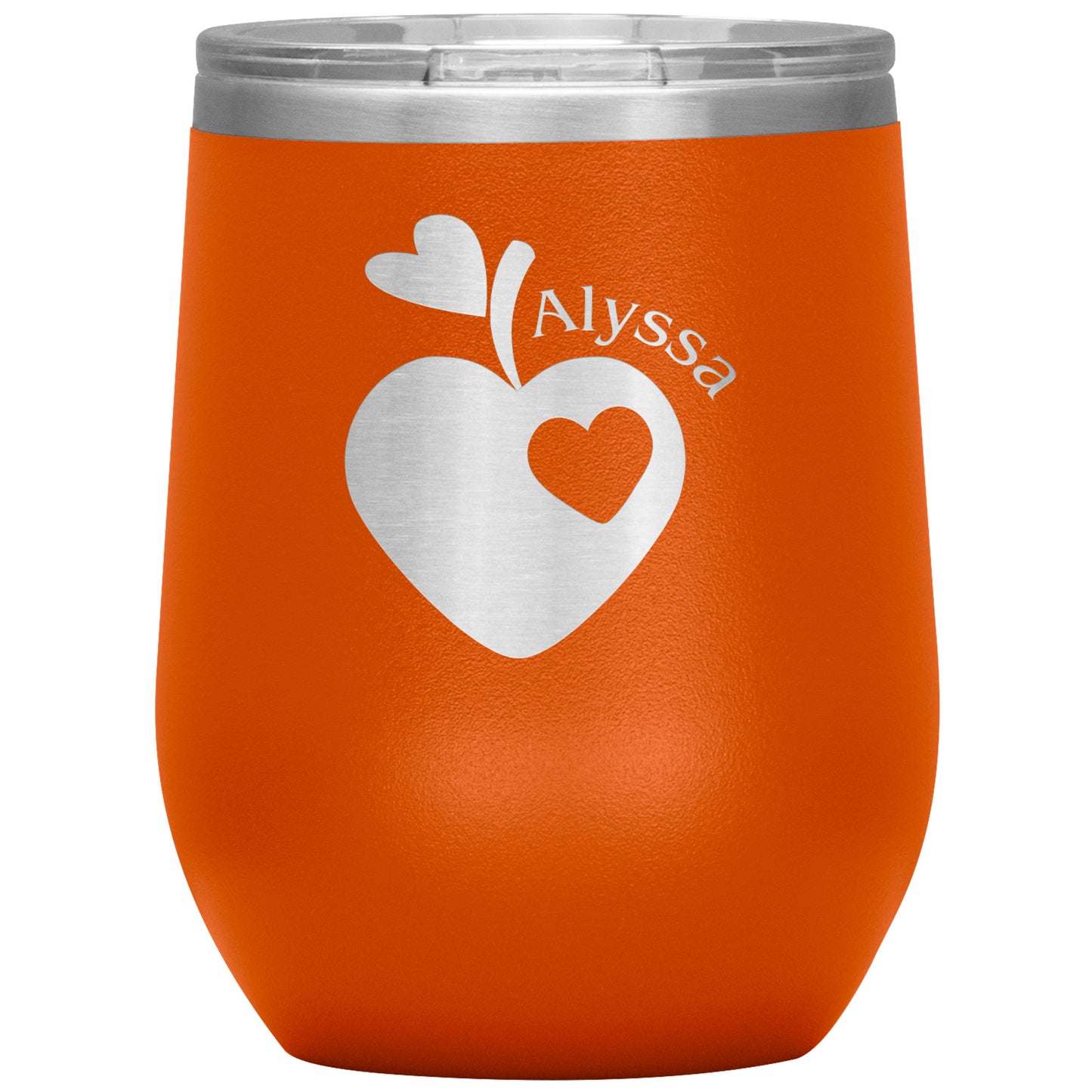 Custom Sweet Apple Heart Wine Tumbler