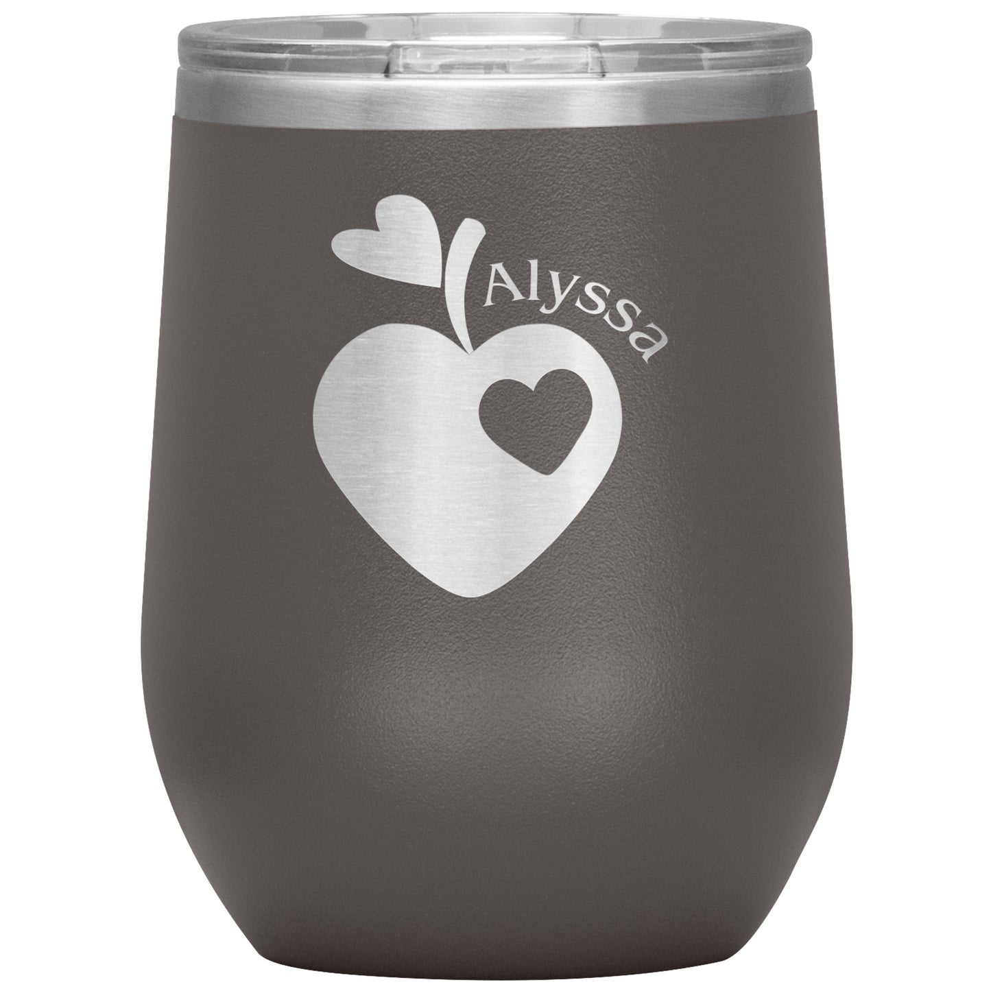 Custom Sweet Apple Heart Wine Tumbler
