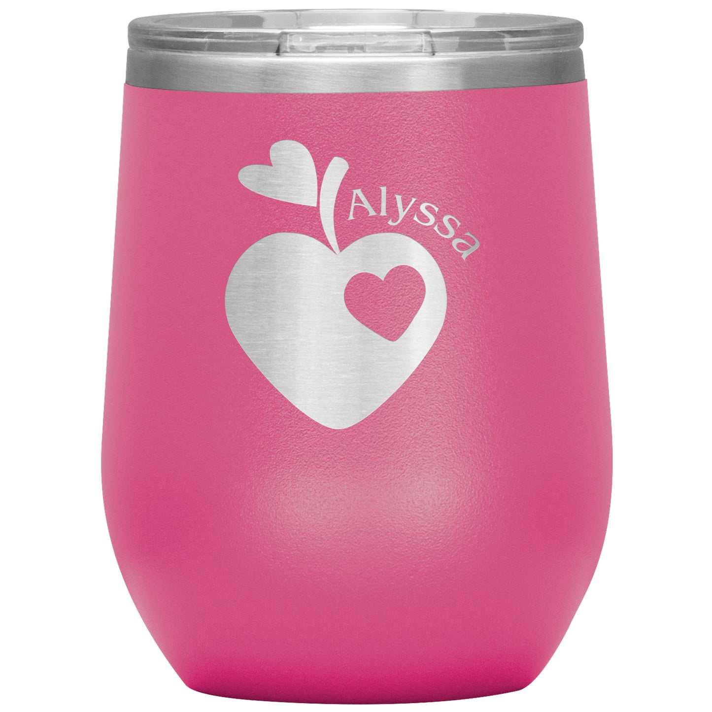 Custom Sweet Apple Heart Wine Tumbler