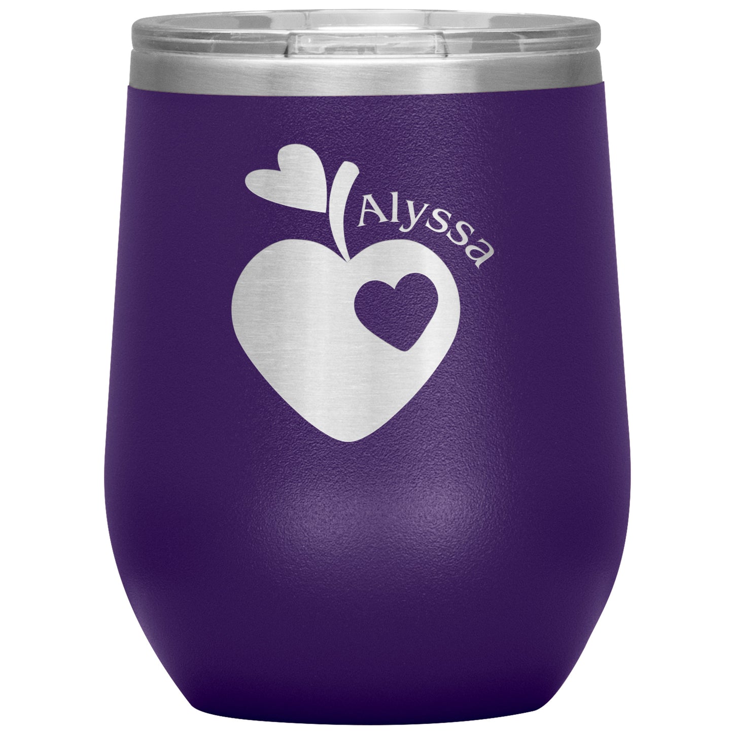 Custom Sweet Apple Heart Wine Tumbler