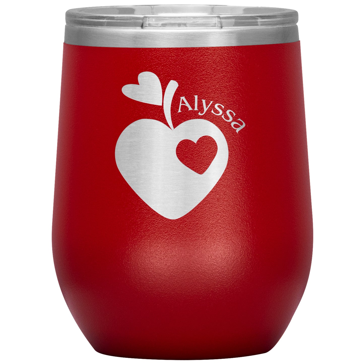 Custom Sweet Apple Heart Wine Tumbler