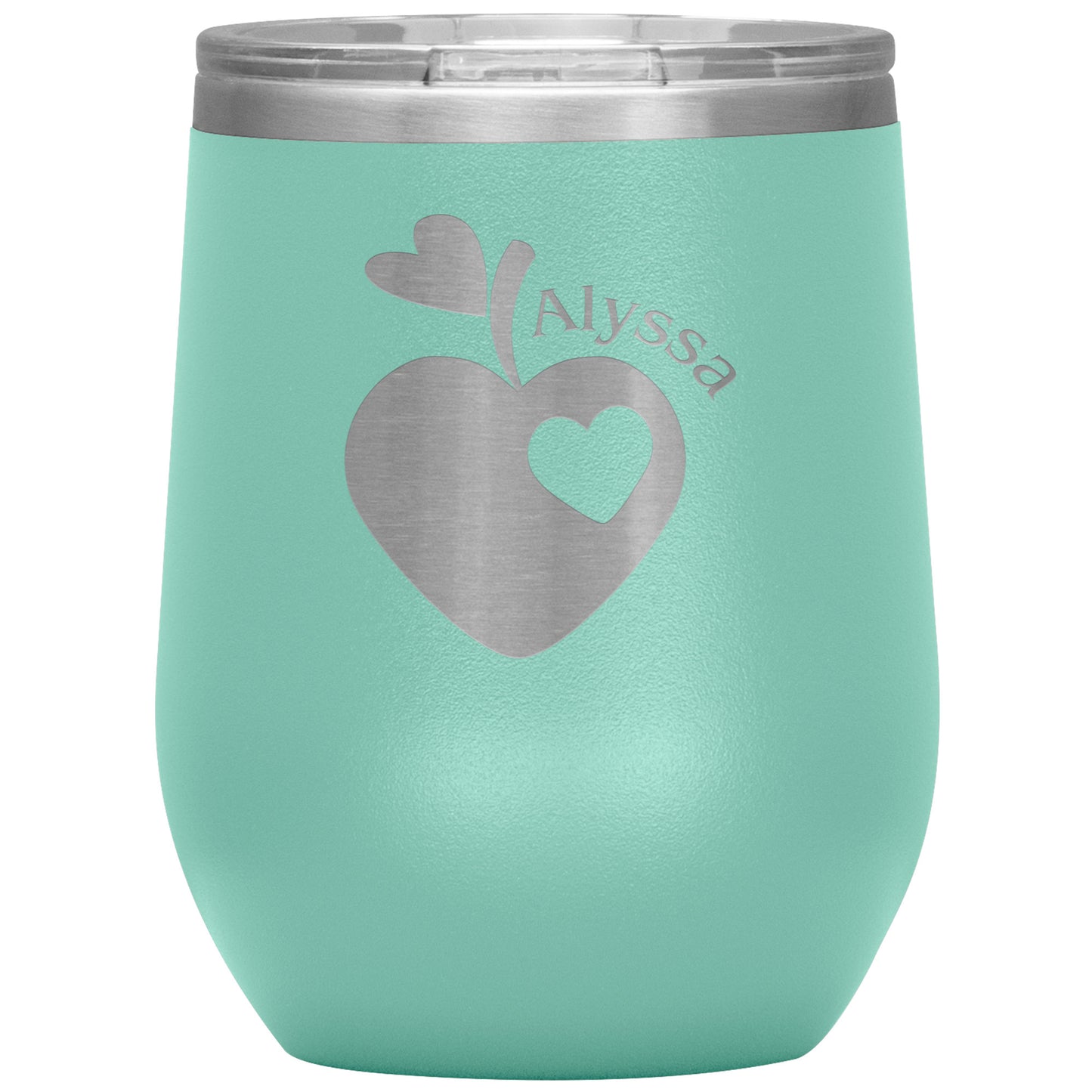 Custom Sweet Apple Heart Wine Tumbler