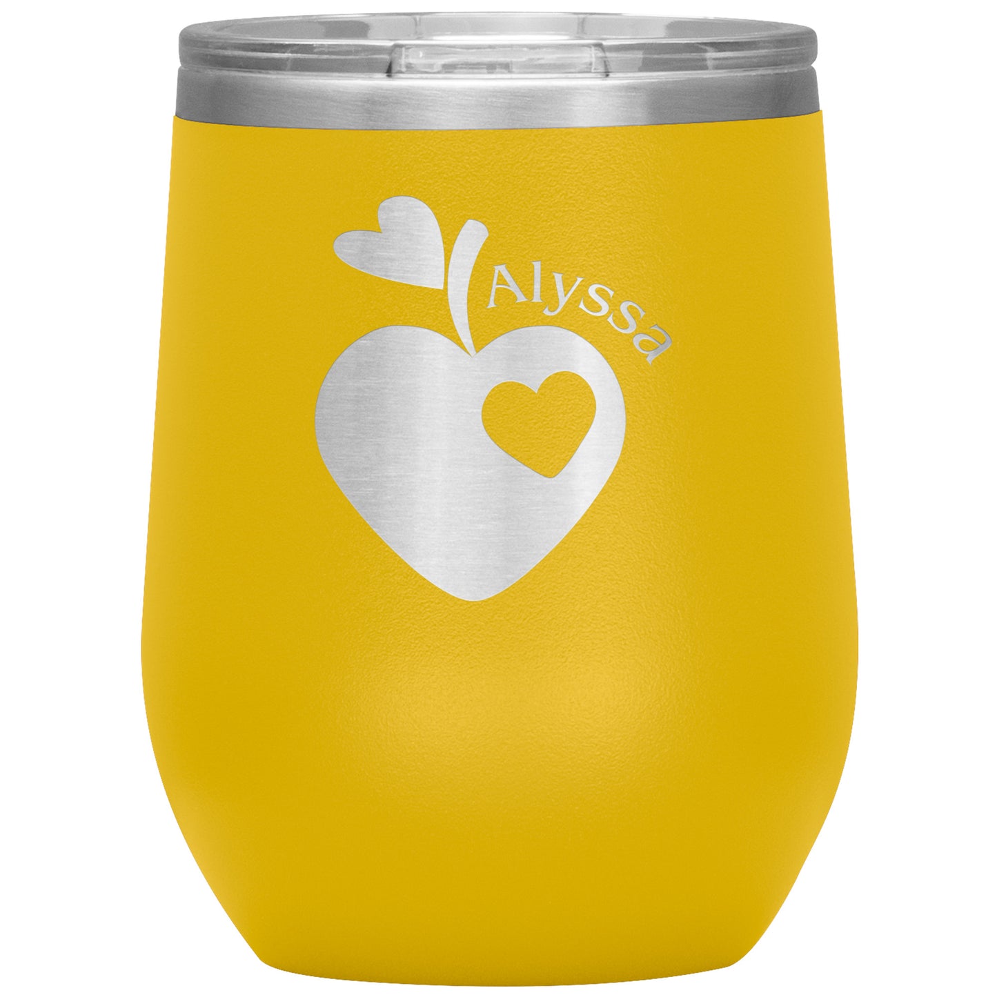 Custom Sweet Apple Heart Wine Tumbler