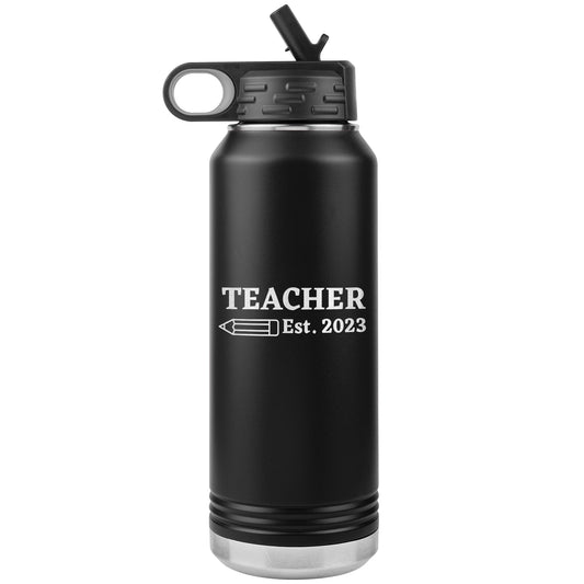 Custom Teacher Est Water Bottle Tumbler