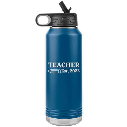 Custom Teacher Est Water Bottle Tumbler