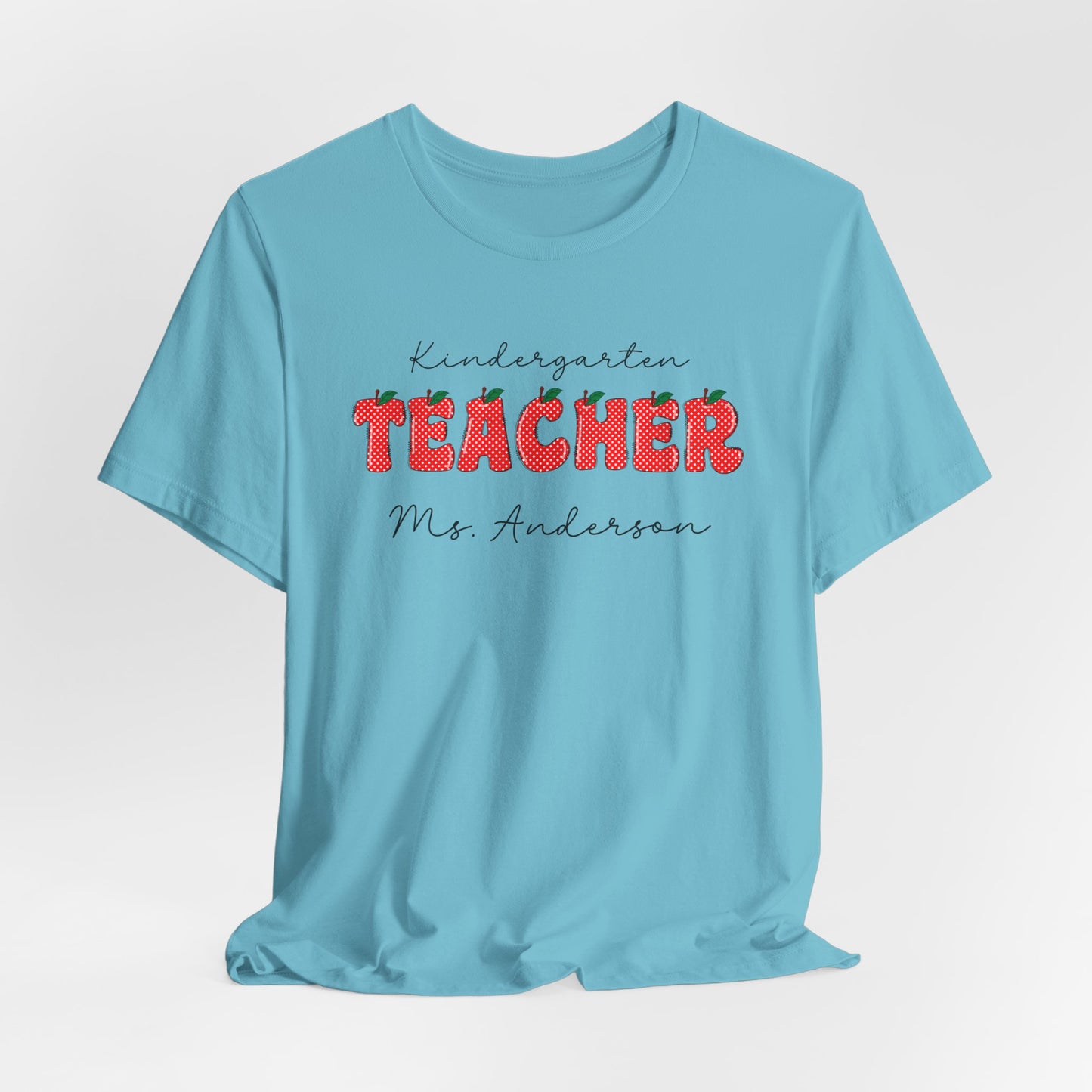 Custom Unisex Kindergarten Polka Dot Teacher T-Shirt