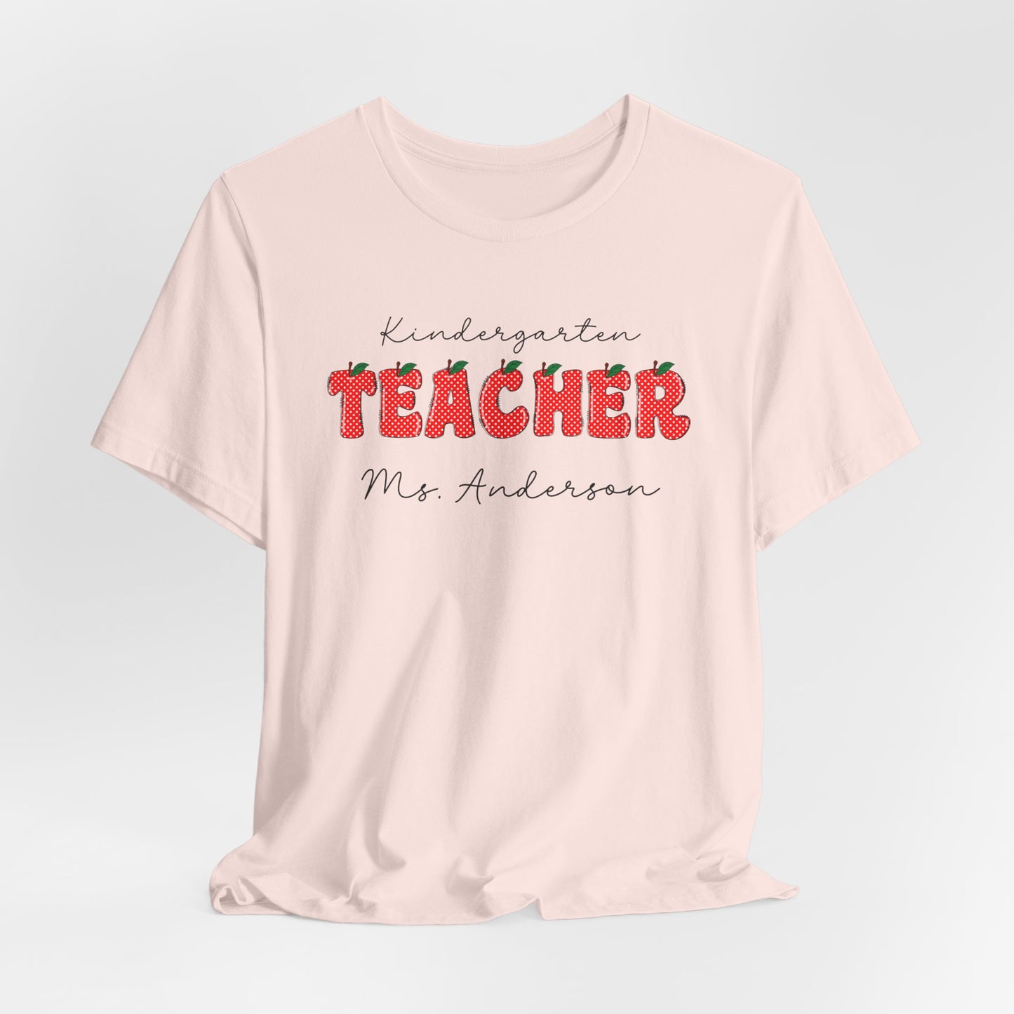 Custom Unisex Kindergarten Polka Dot Teacher T-Shirt