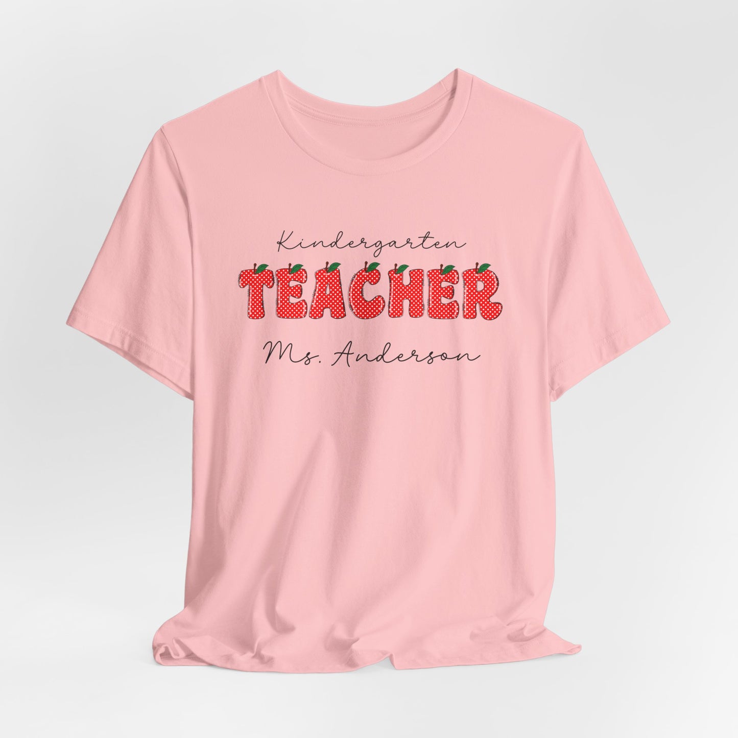 Custom Unisex Kindergarten Polka Dot Teacher T-Shirt