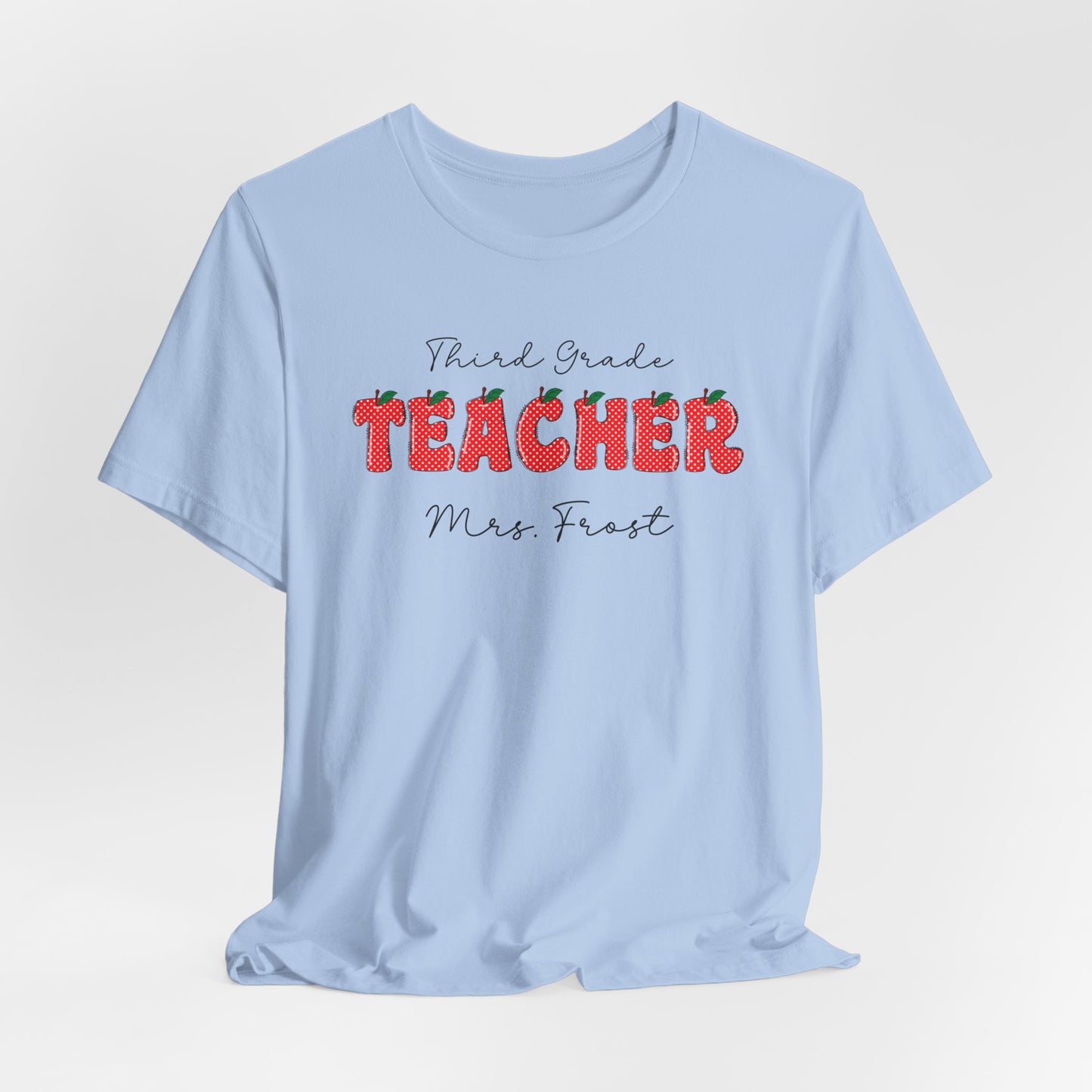 Custom Unisex Polka Dot Third Grade T-Shirt