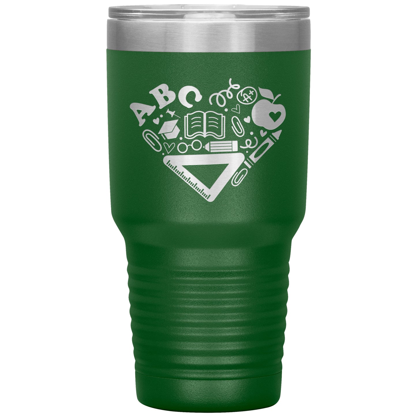 Heart Teacher Supplies 30oz Travel Tumbler