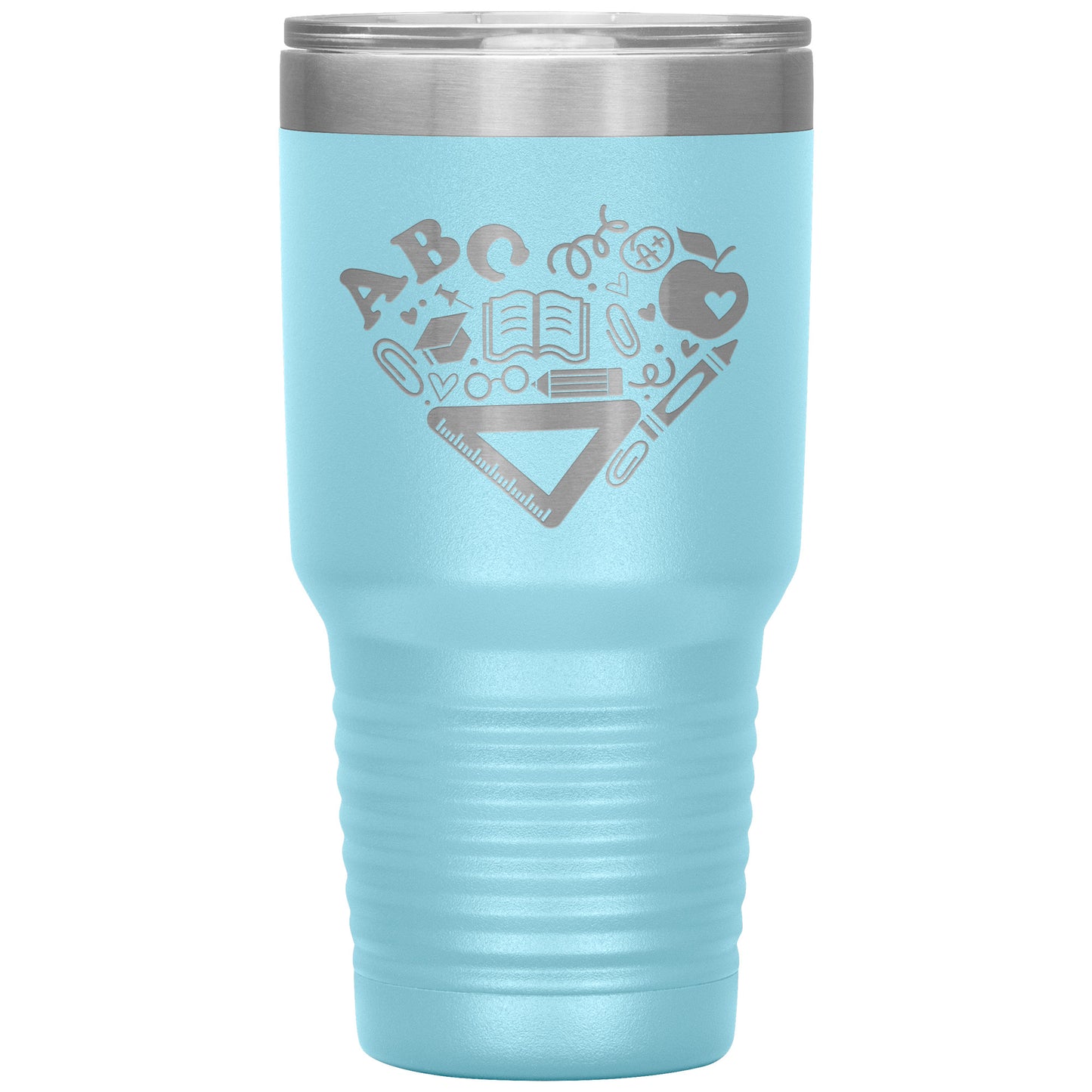 Heart Teacher Supplies 30oz Travel Tumbler