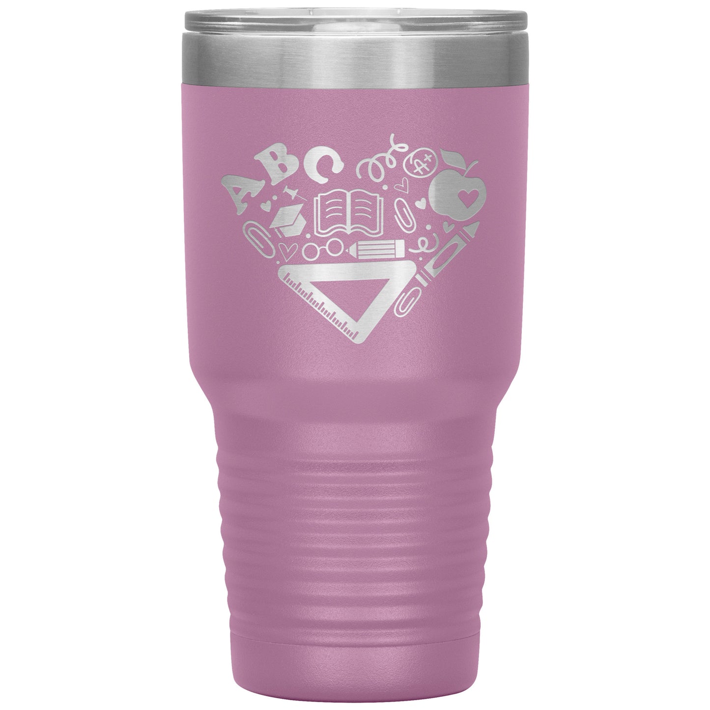 Heart Teacher Supplies 30oz Travel Tumbler