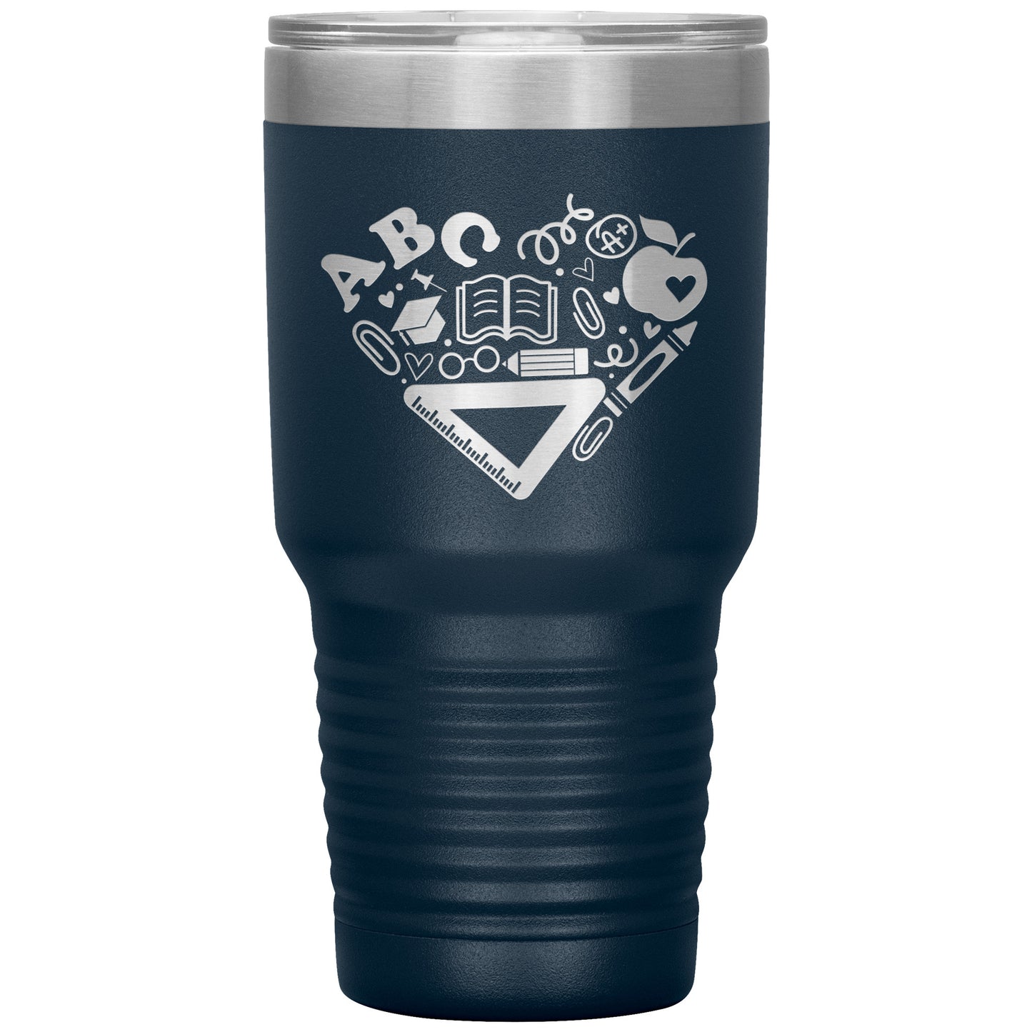 Heart Teacher Supplies 30oz Travel Tumbler