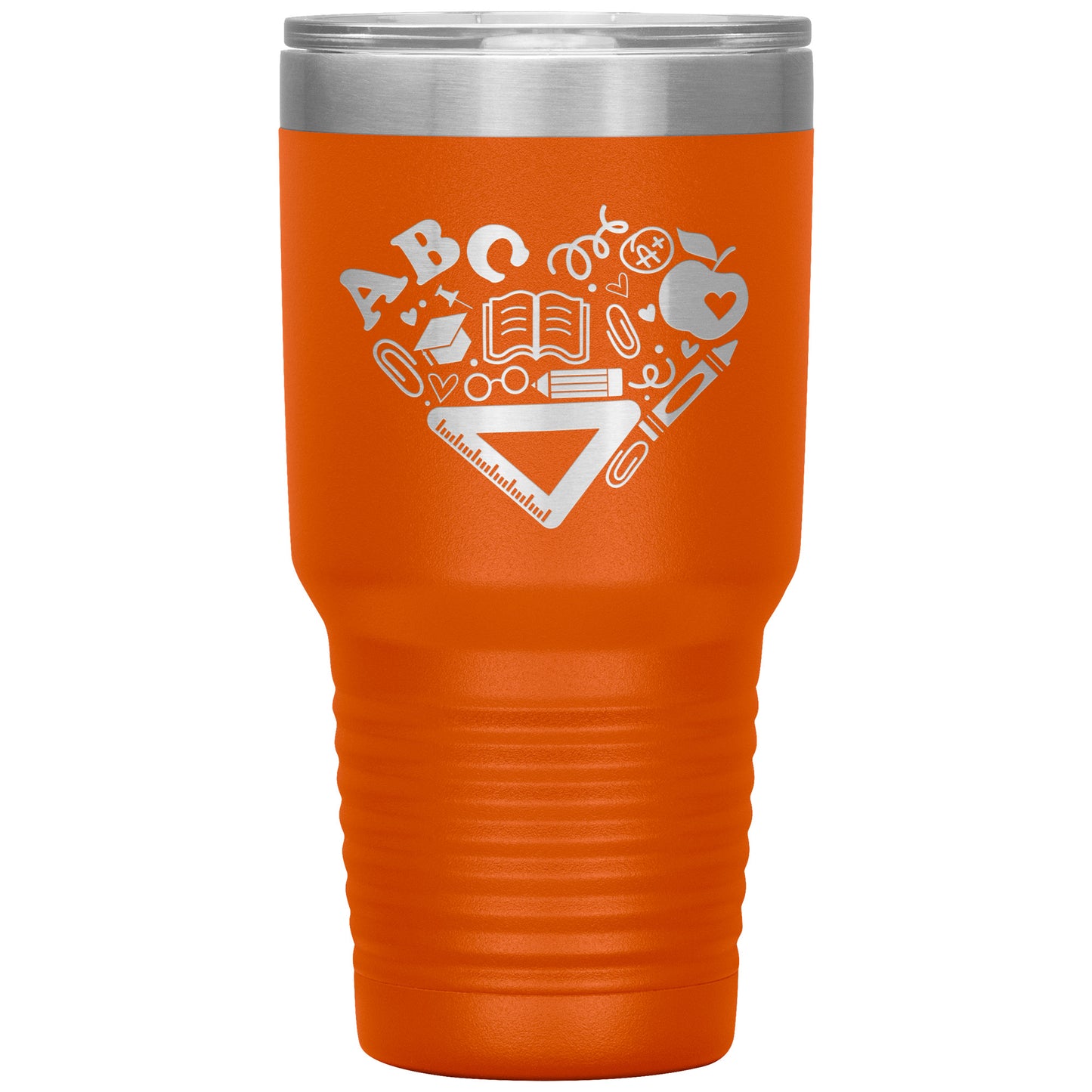 Heart Teacher Supplies 30oz Travel Tumbler