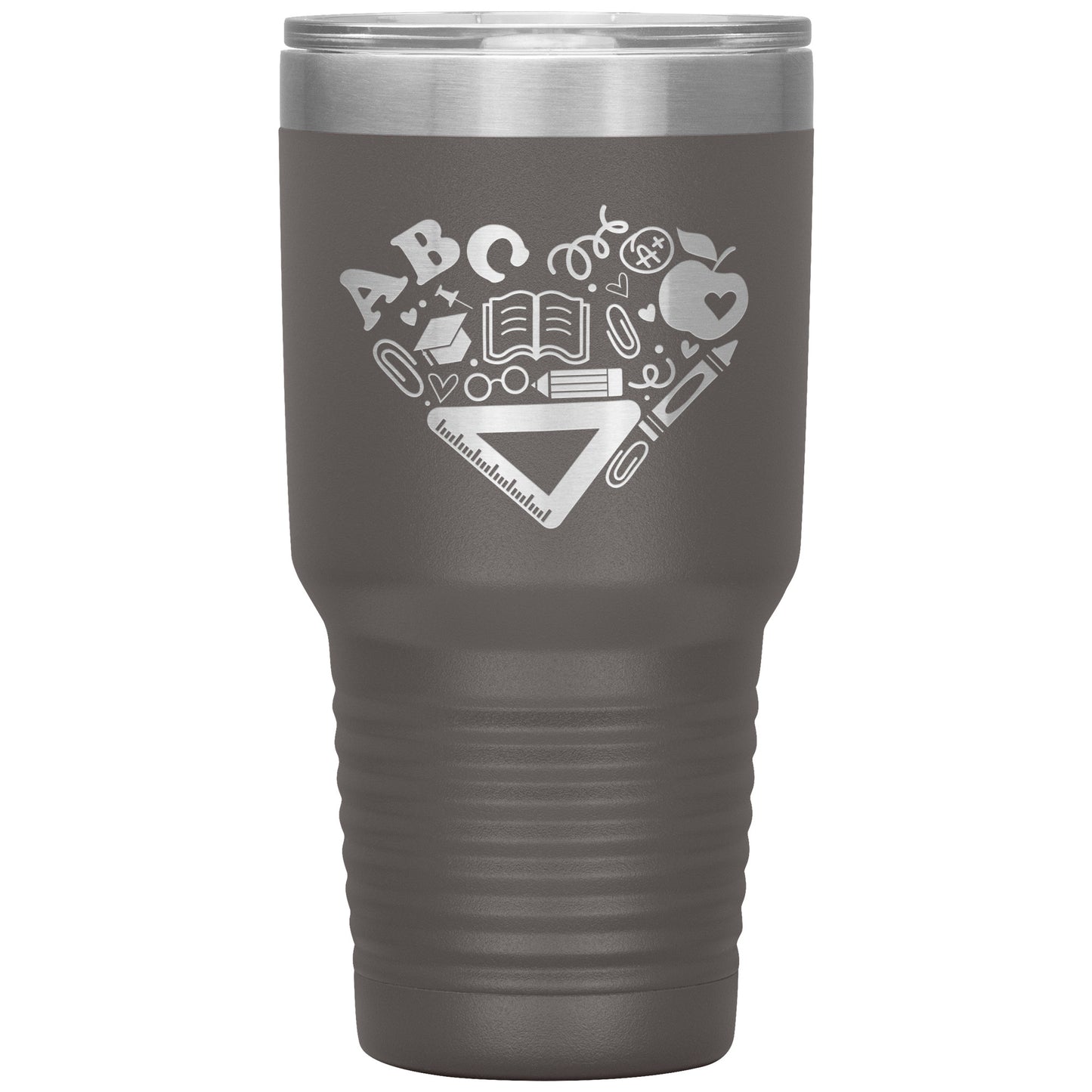Heart Teacher Supplies 30oz Travel Tumbler