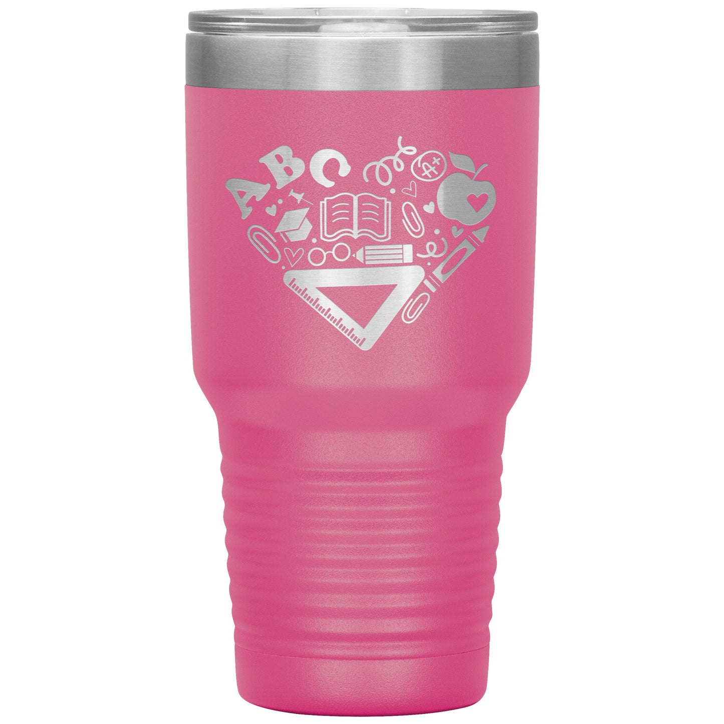 Heart Teacher Supplies 30oz Travel Tumbler