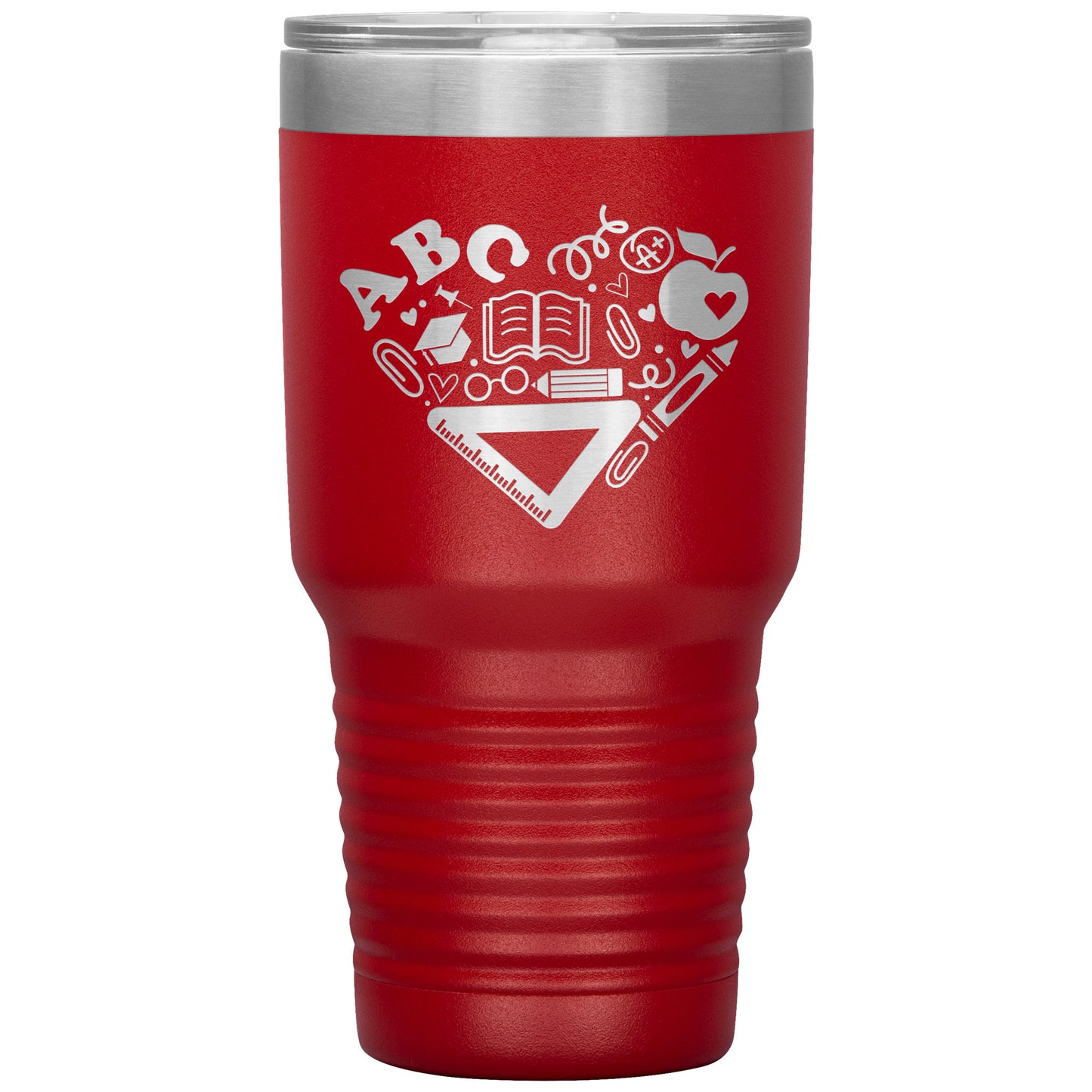 Heart Teacher Supplies 30oz Travel Tumbler