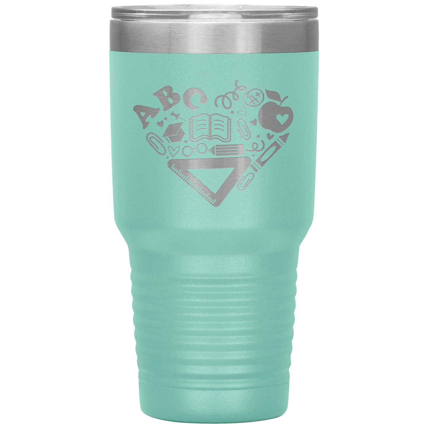 Heart Teacher Supplies 30oz Travel Tumbler