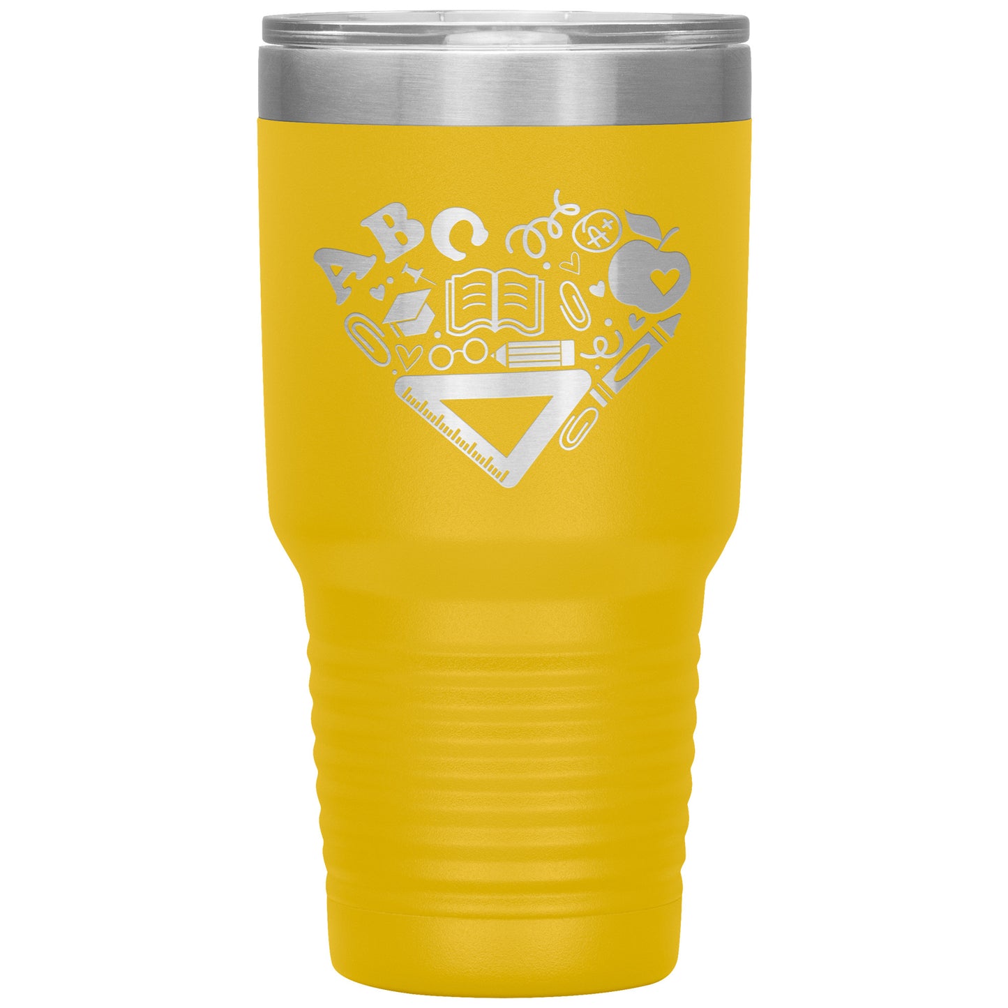 Heart Teacher Supplies 30oz Travel Tumbler