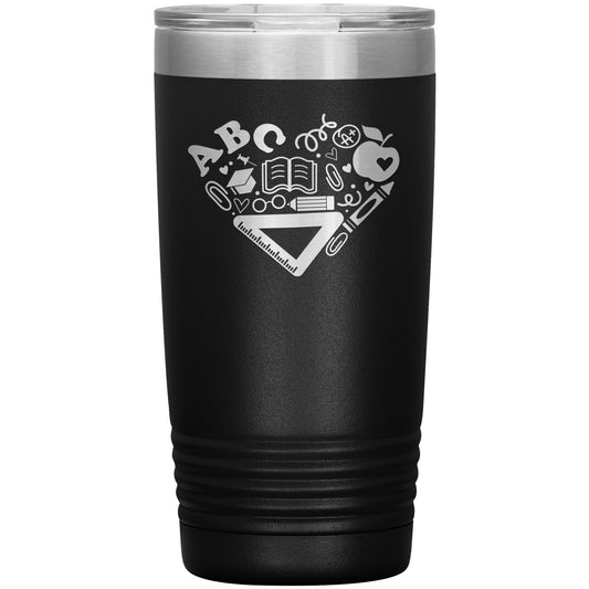 Heart Teacher Supplies Travel Tumbler