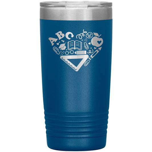 Heart Teacher Supplies Travel Tumbler