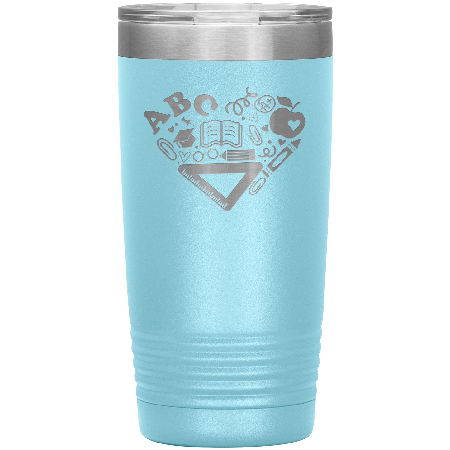 Heart Teacher Supplies Travel Tumbler