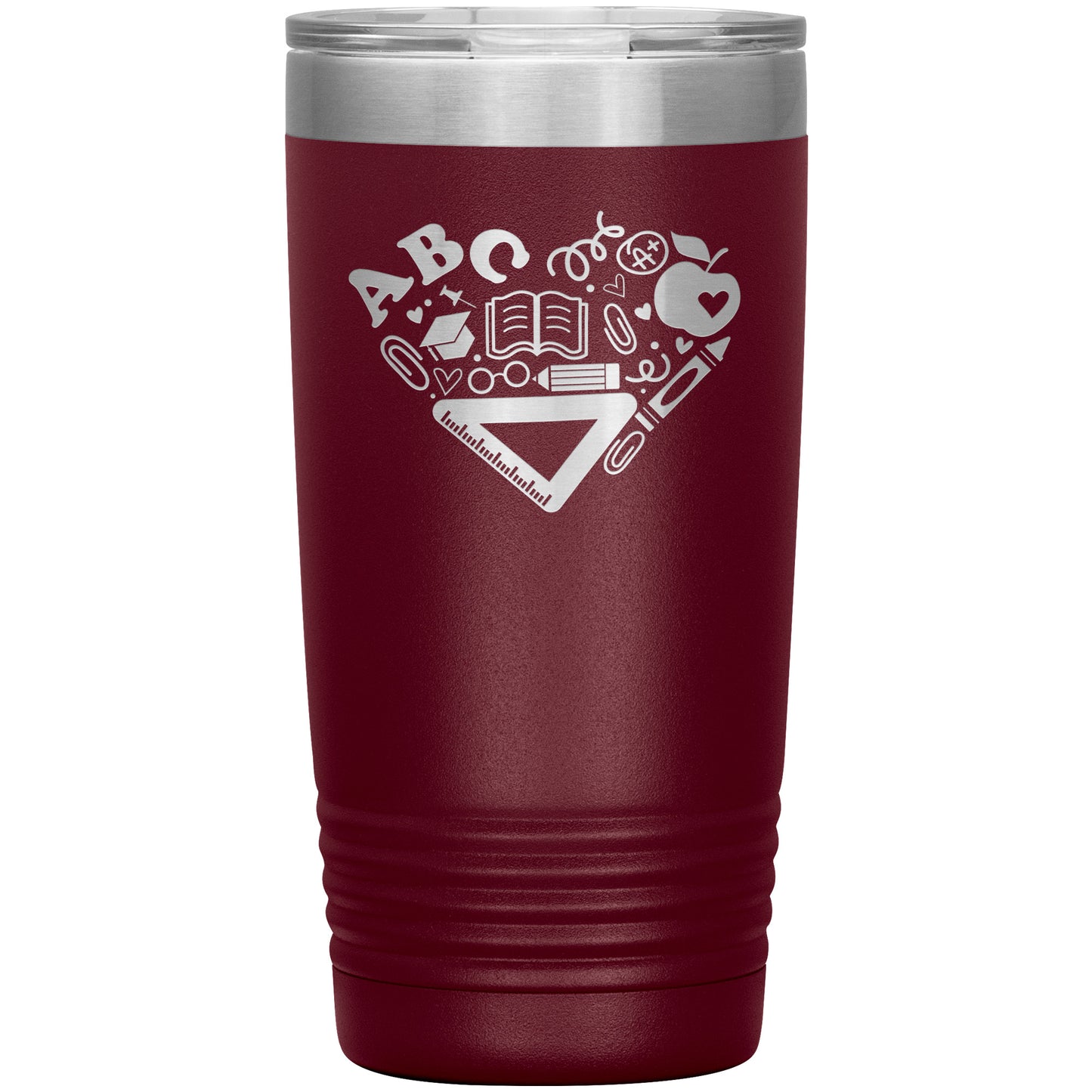 Heart Teacher Supplies Travel Tumbler
