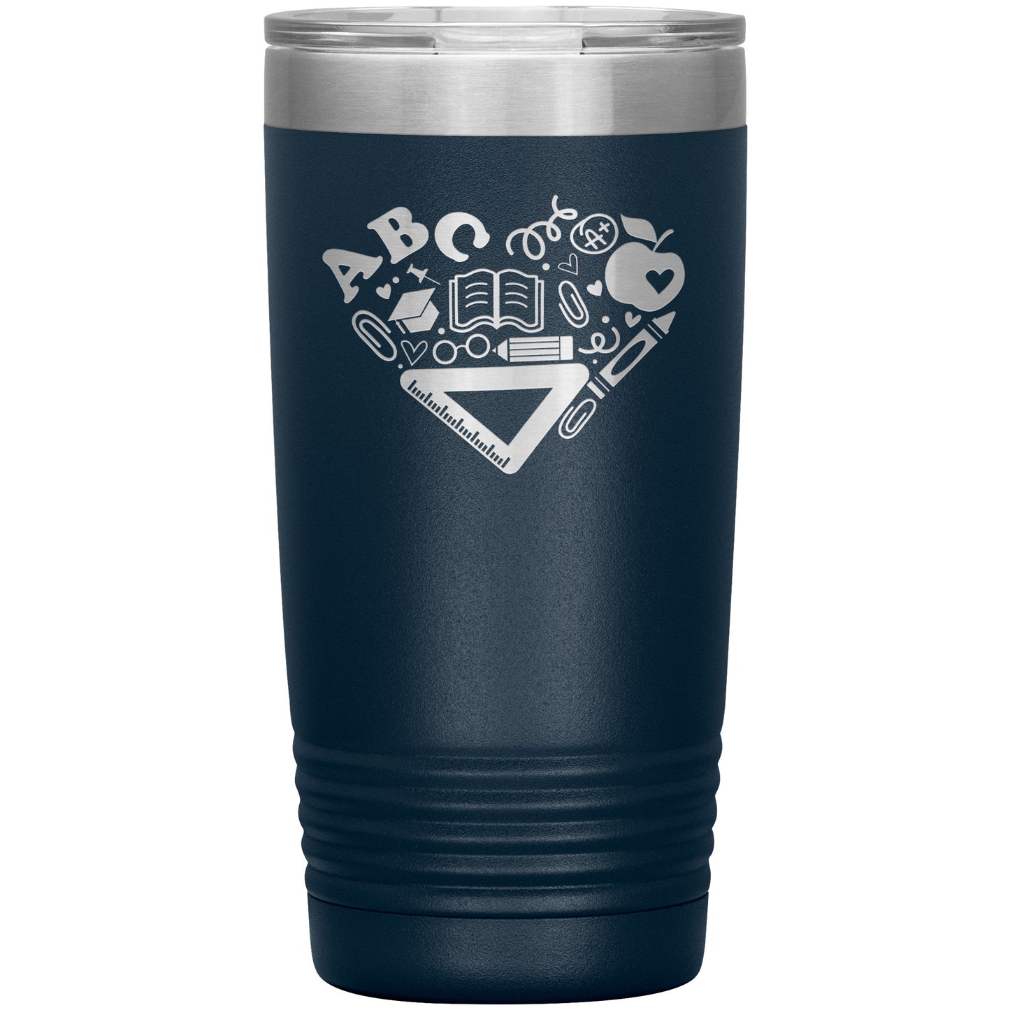 Heart Teacher Supplies Travel Tumbler