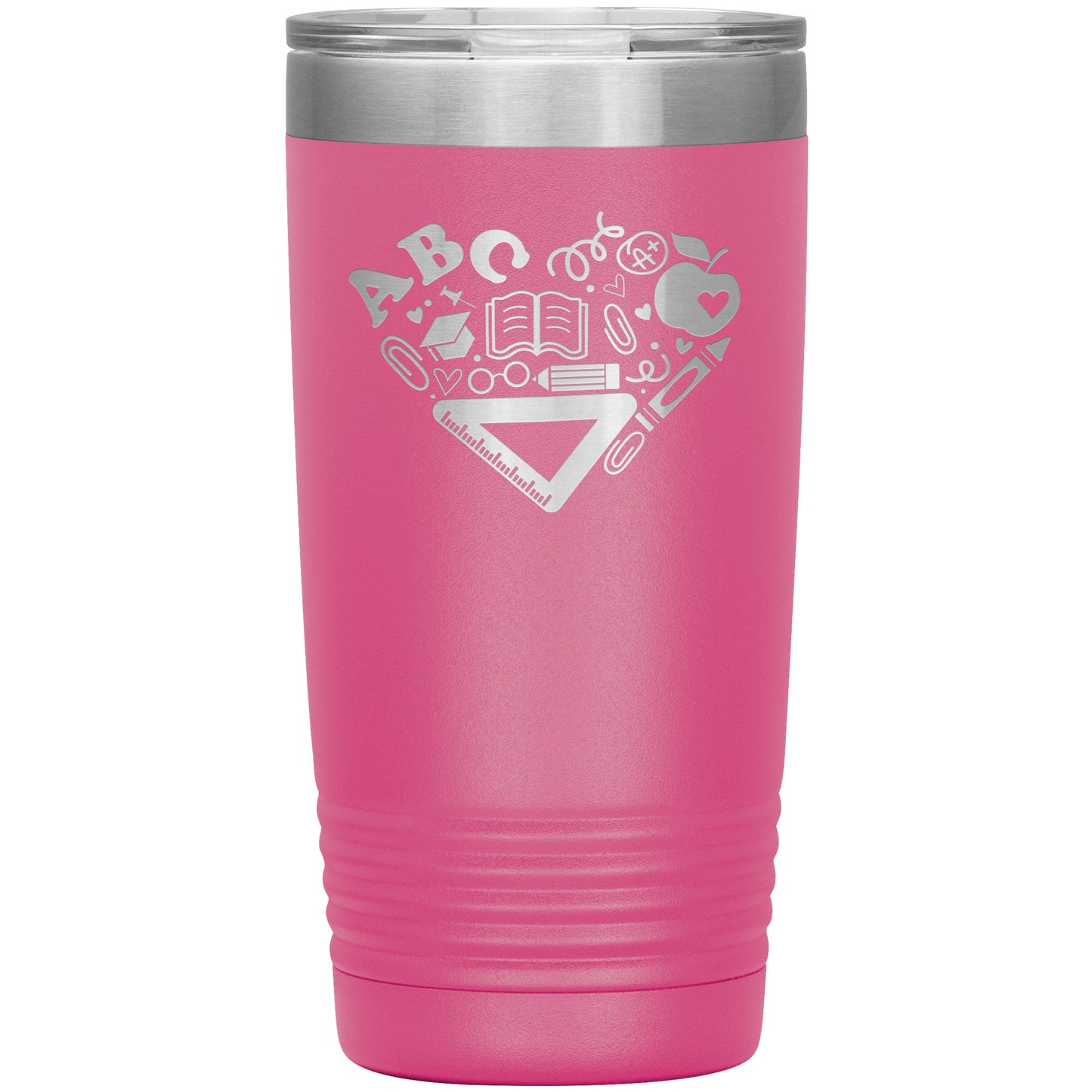 Heart Teacher Supplies Travel Tumbler