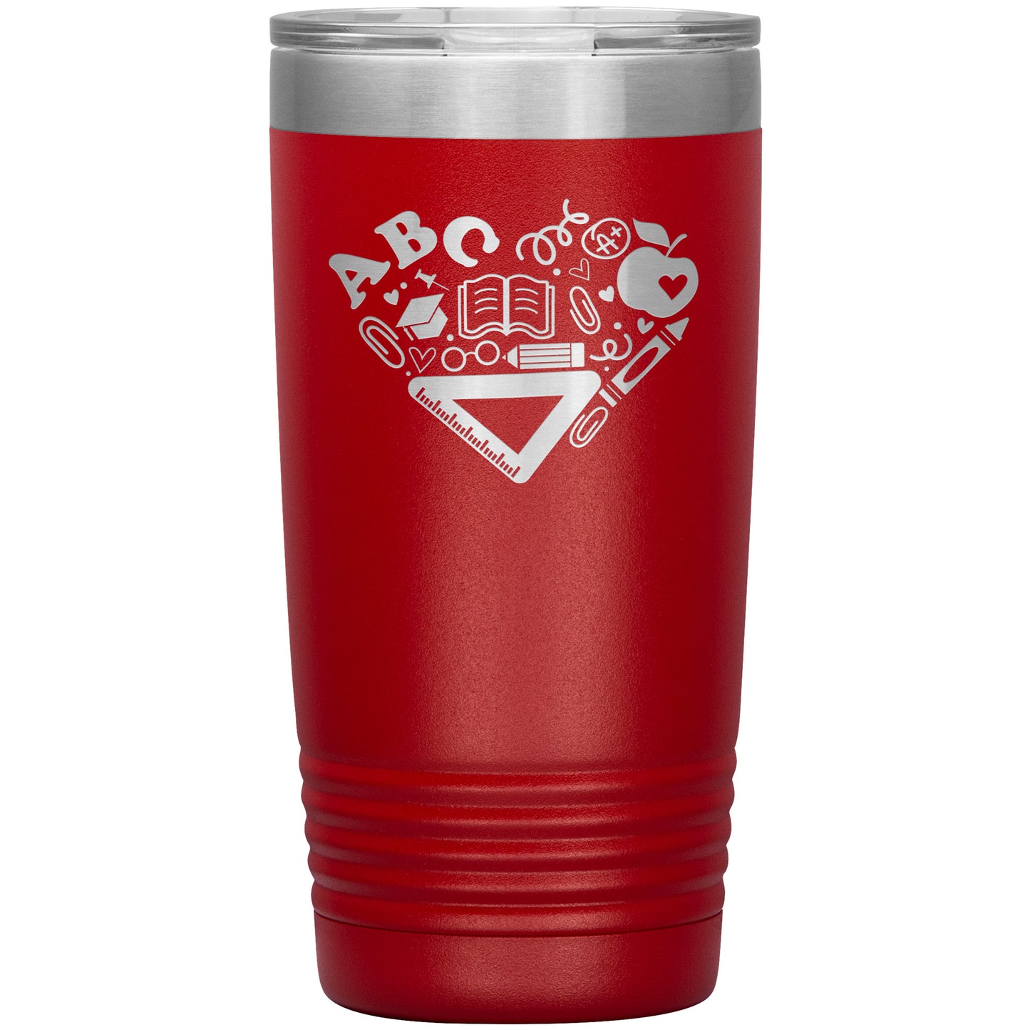 Heart Teacher Supplies Travel Tumbler