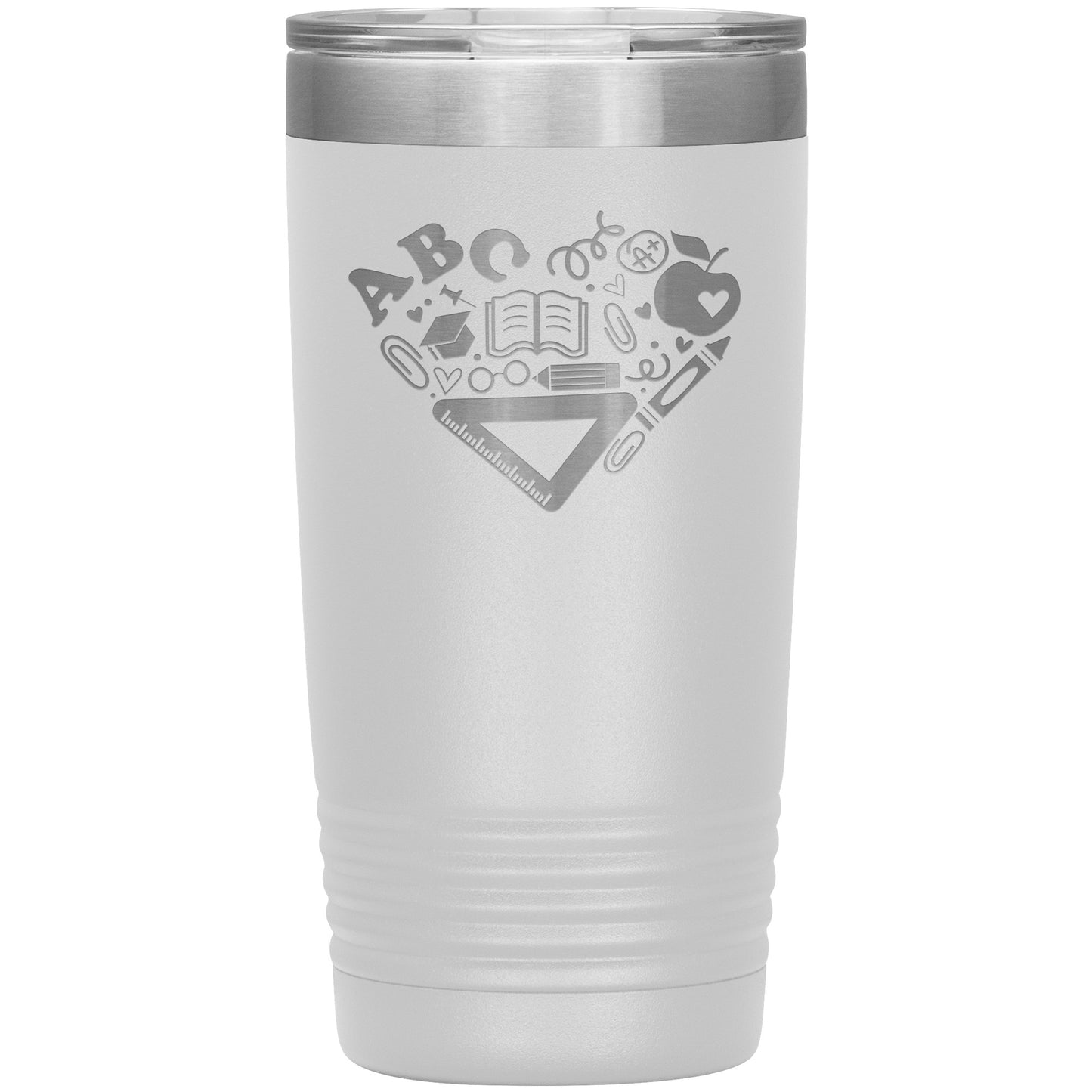 Heart Teacher Supplies Travel Tumbler