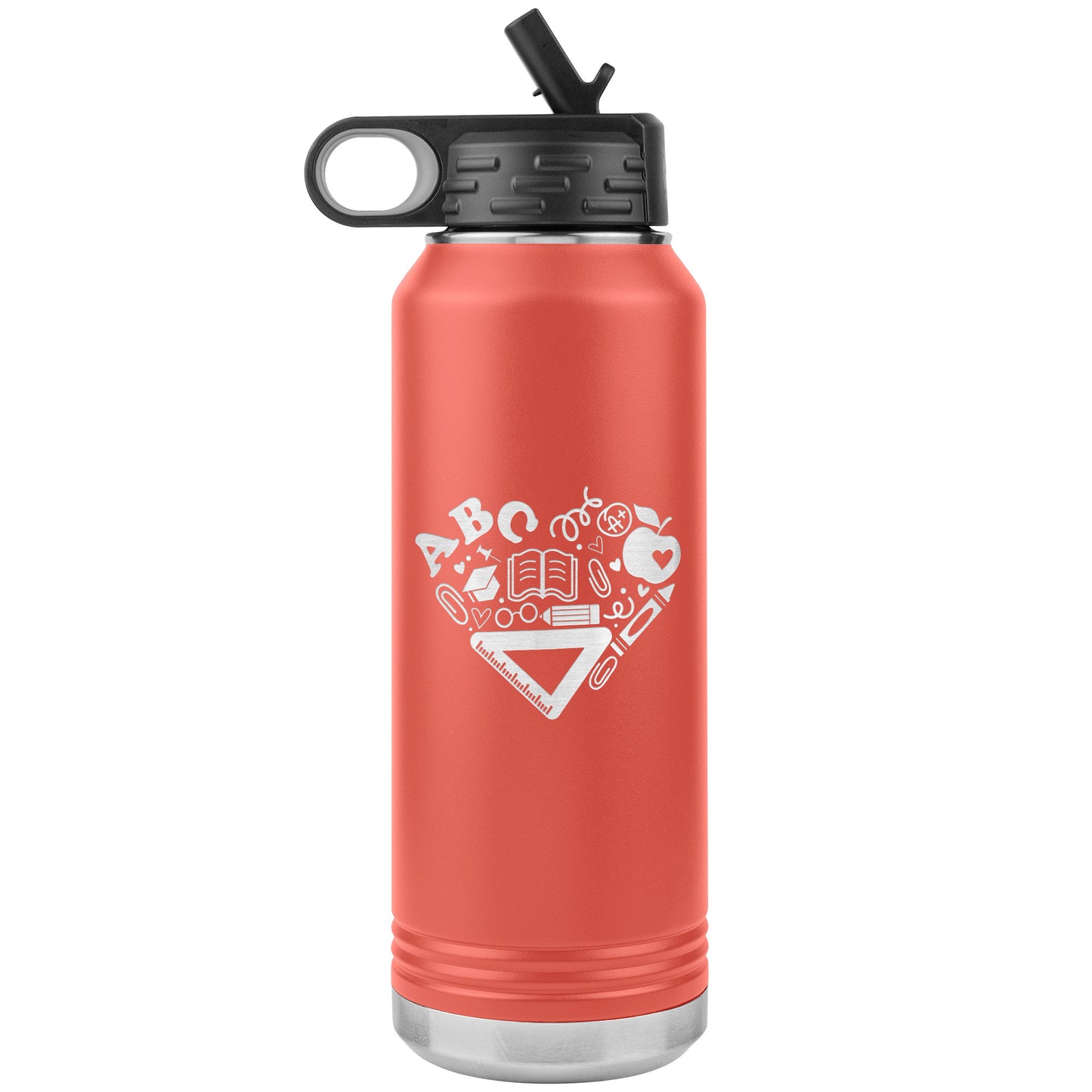 Heart Teacher Supplies Water Bottle Tumbler