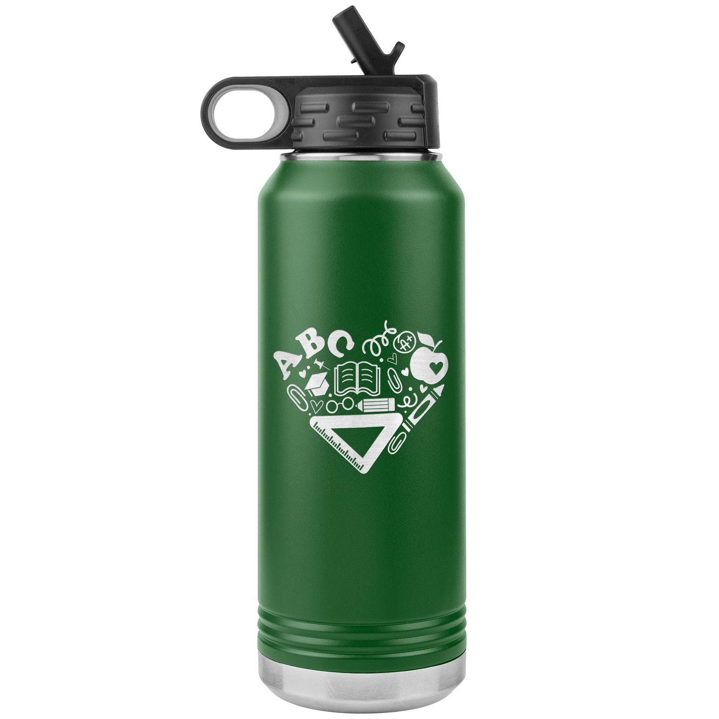 Heart Teacher Supplies Water Bottle Tumbler