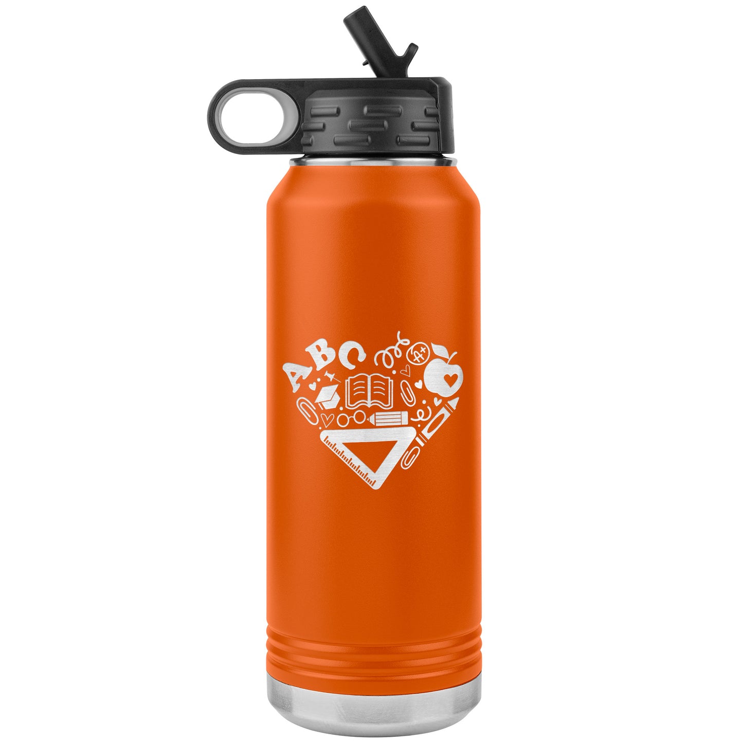 Heart Teacher Supplies Water Bottle Tumbler