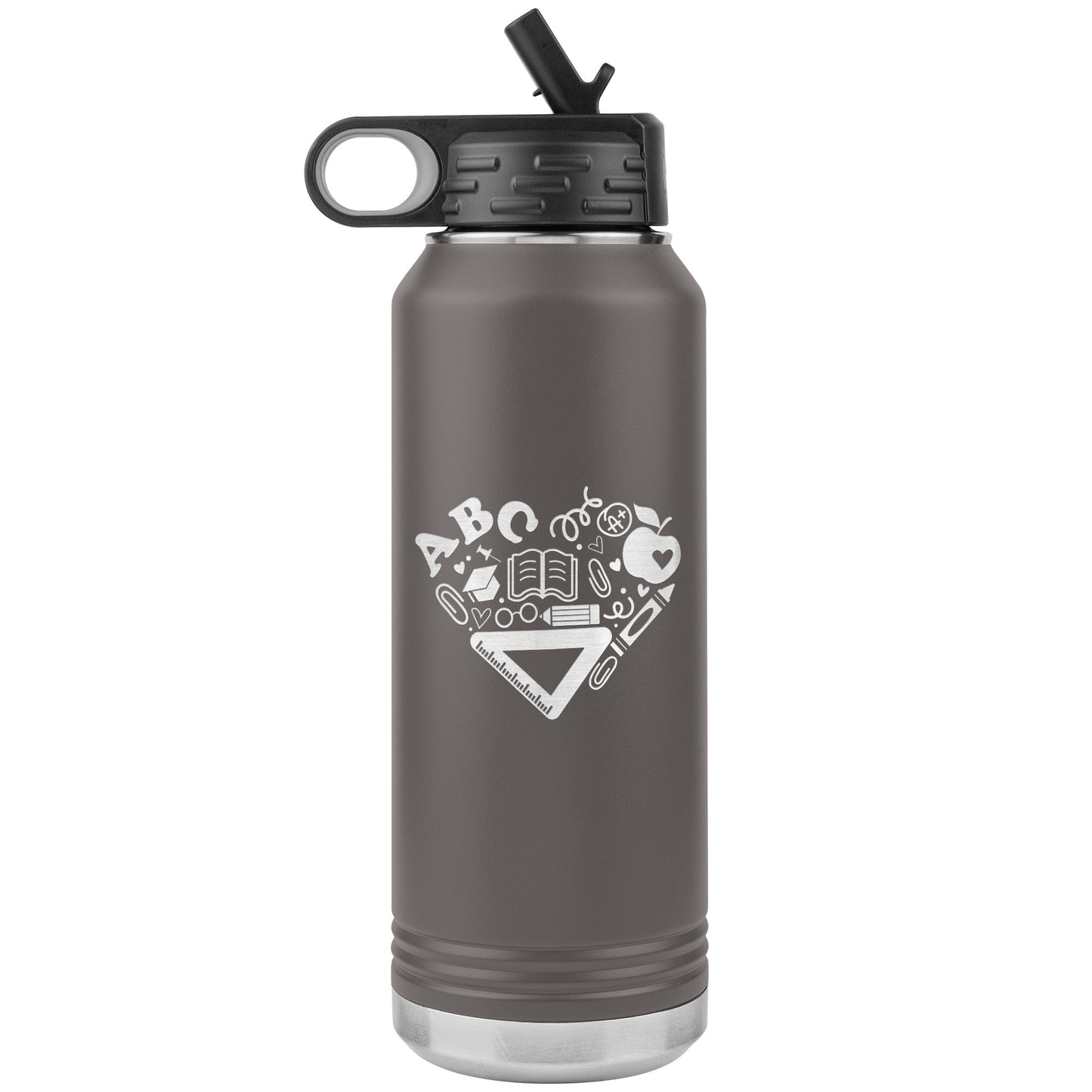 Heart Teacher Supplies Water Bottle Tumbler