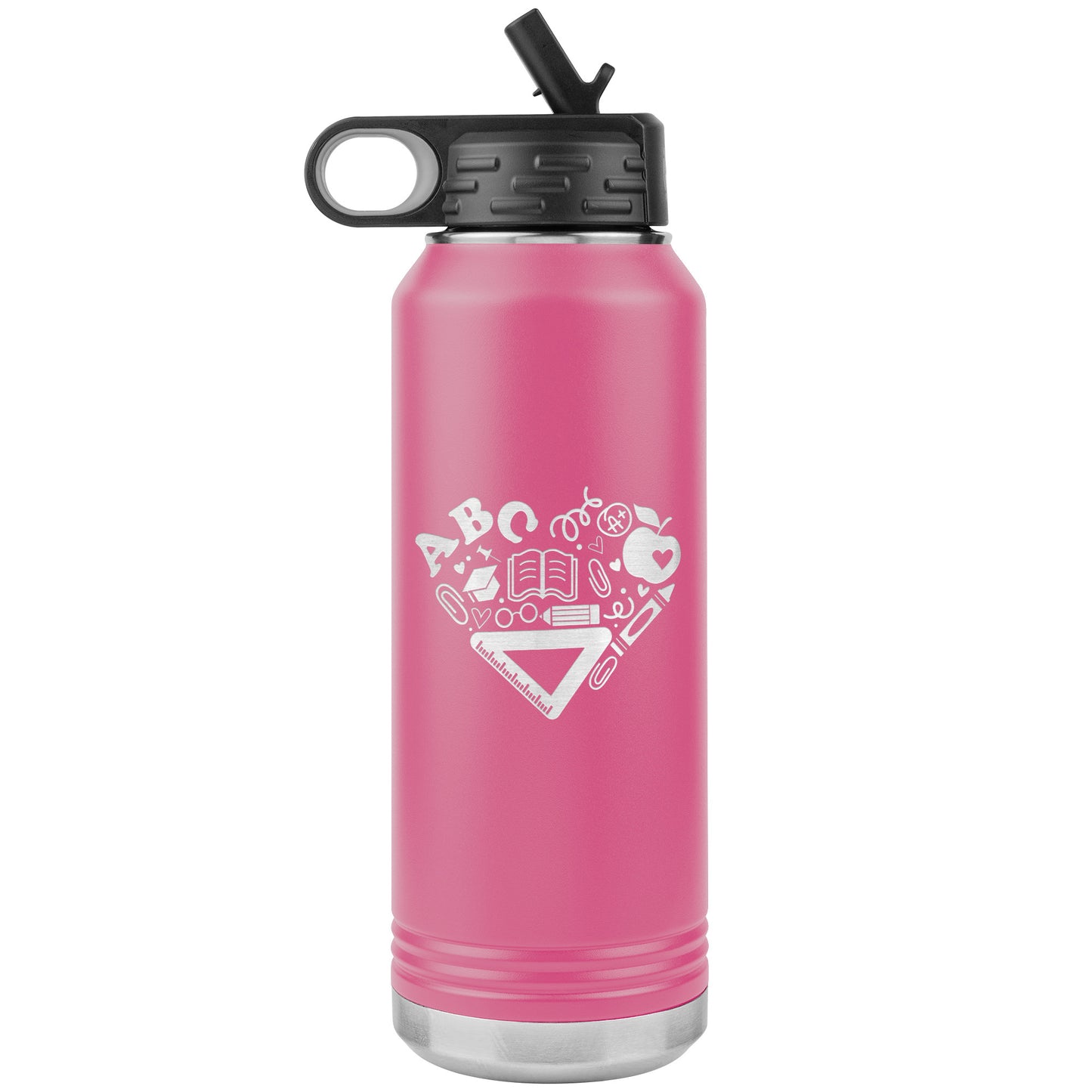Heart Teacher Supplies Water Bottle Tumbler
