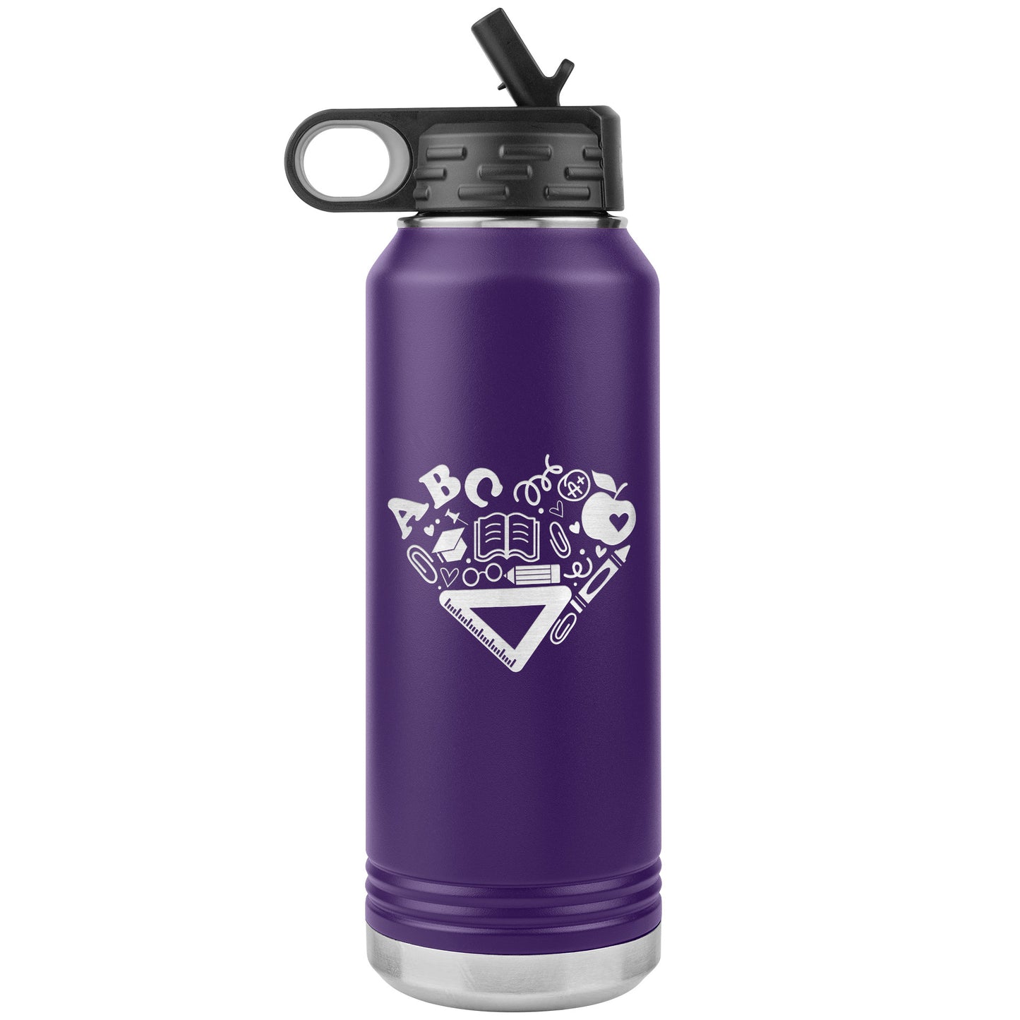 Heart Teacher Supplies Water Bottle Tumbler