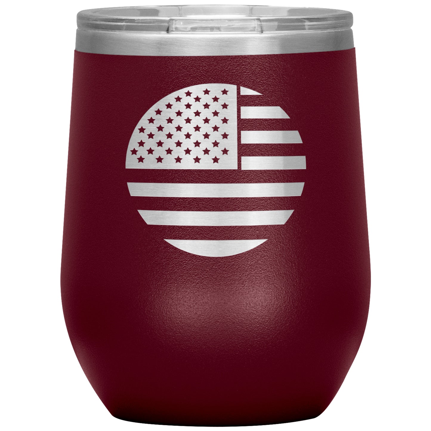 Round USA Flag Wine Tumbler