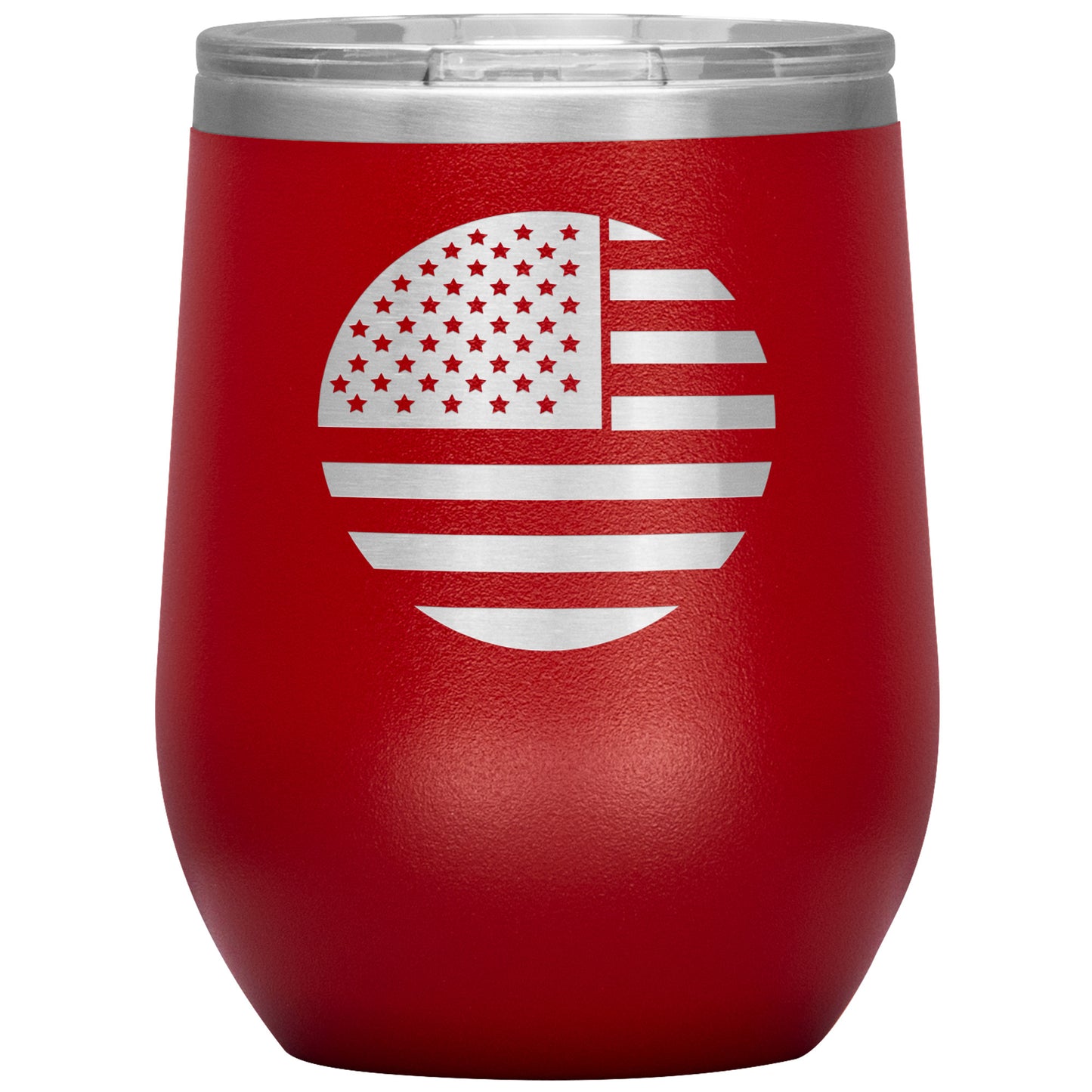 Round USA Flag Wine Tumbler
