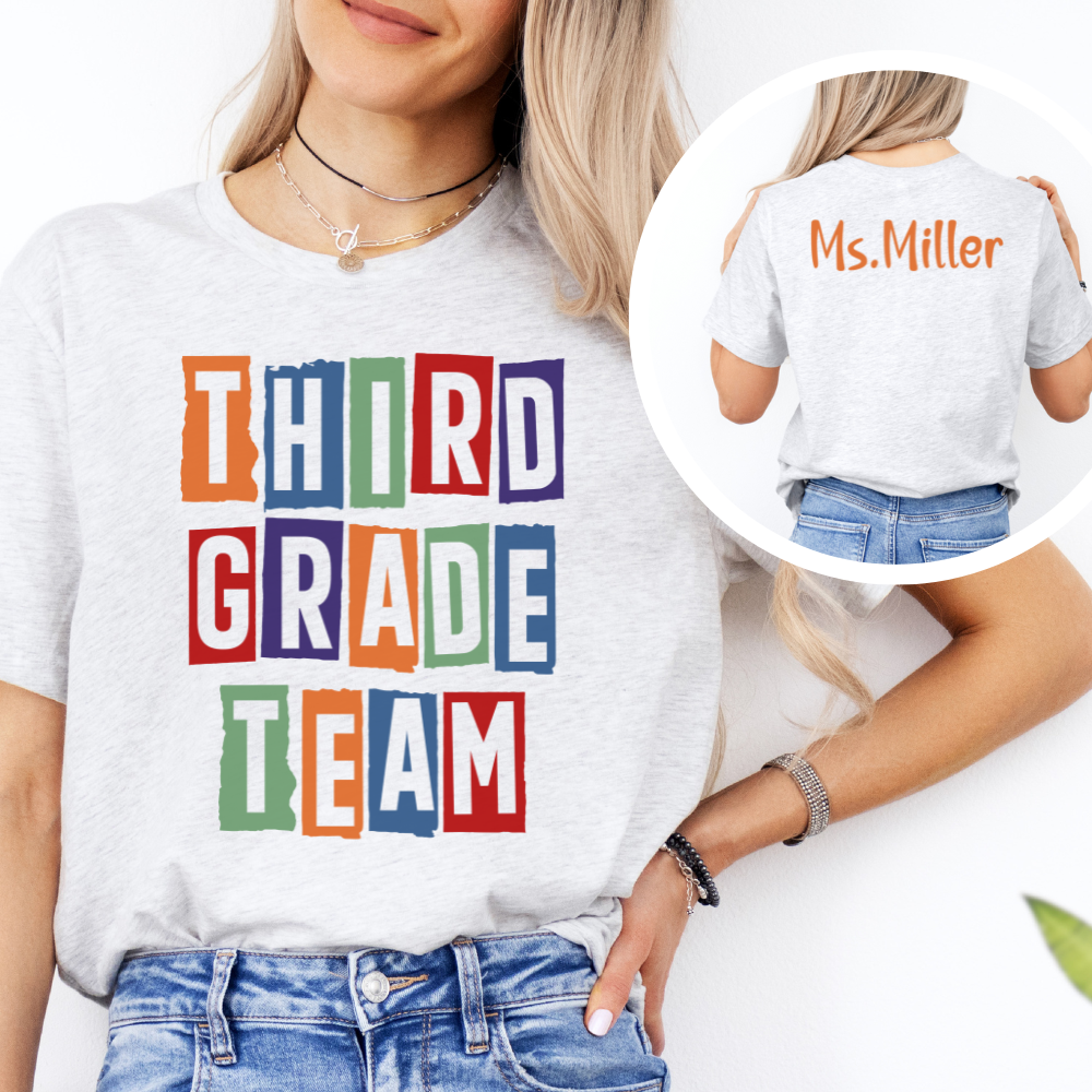 Custom Unisex Third Grade Crew T-Shirt
