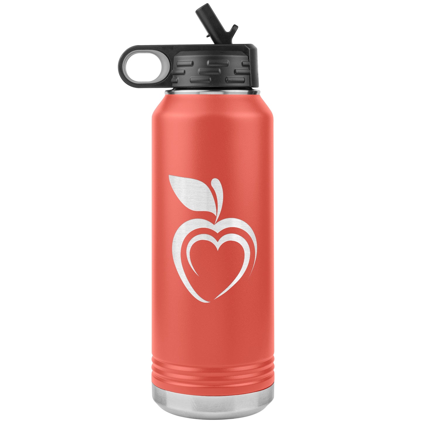 Silhouette Apple Heart Water Bottle Tumbler