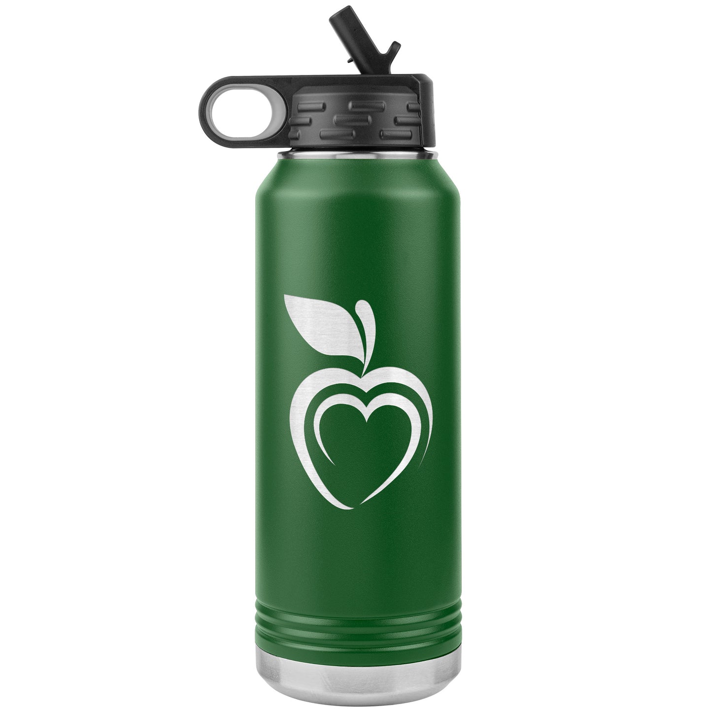 Silhouette Apple Heart Water Bottle Tumbler