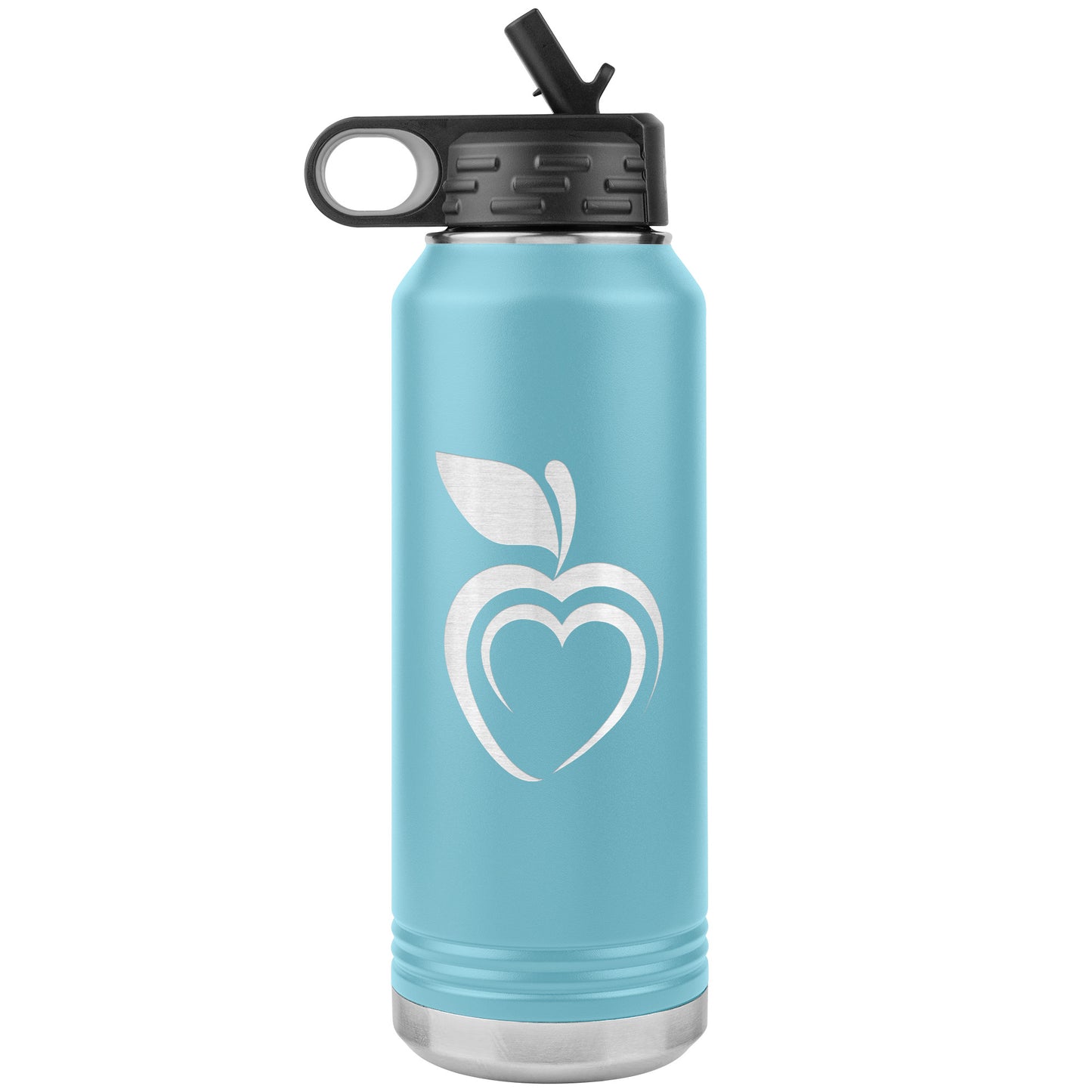 Silhouette Apple Heart Water Bottle Tumbler