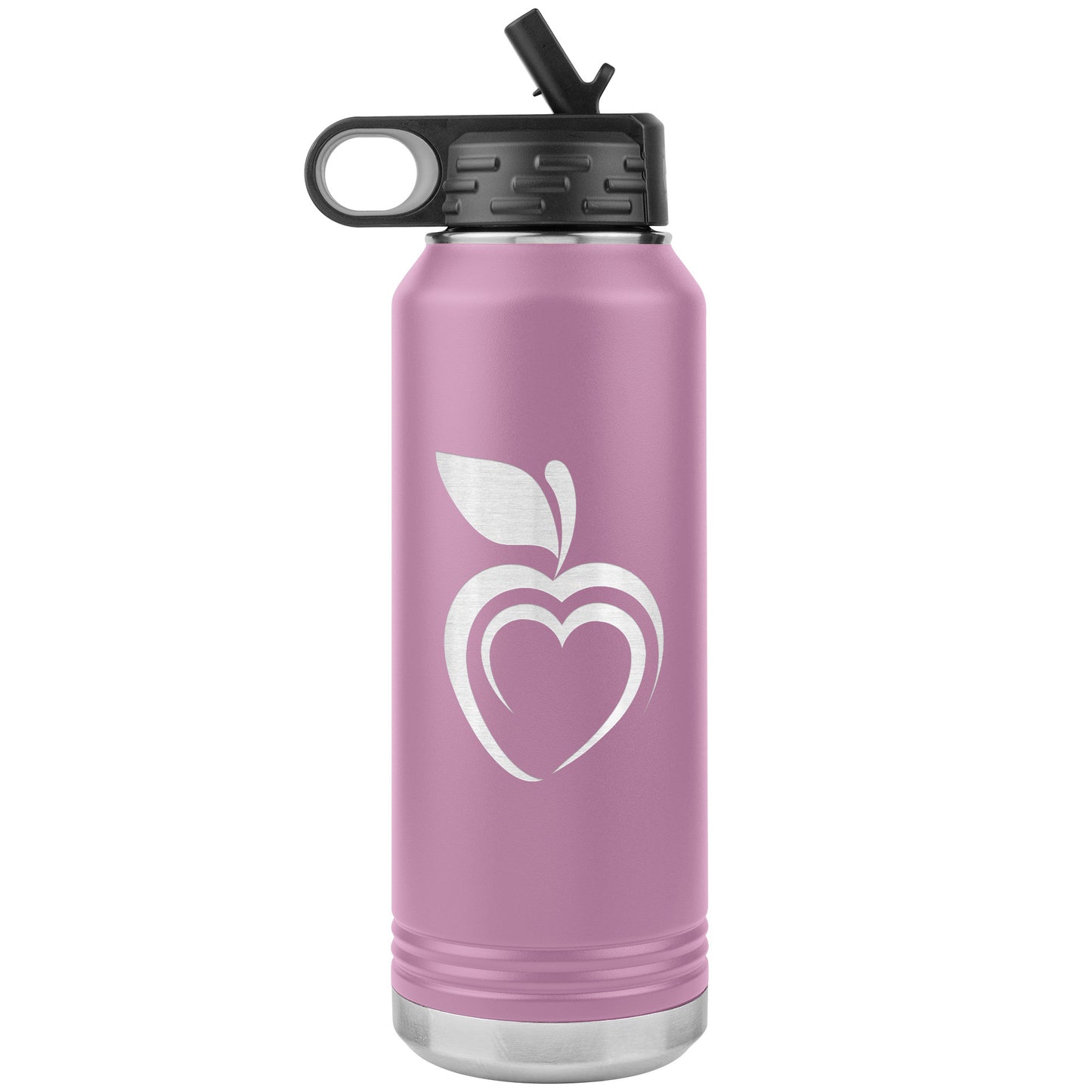 Silhouette Apple Heart Water Bottle Tumbler