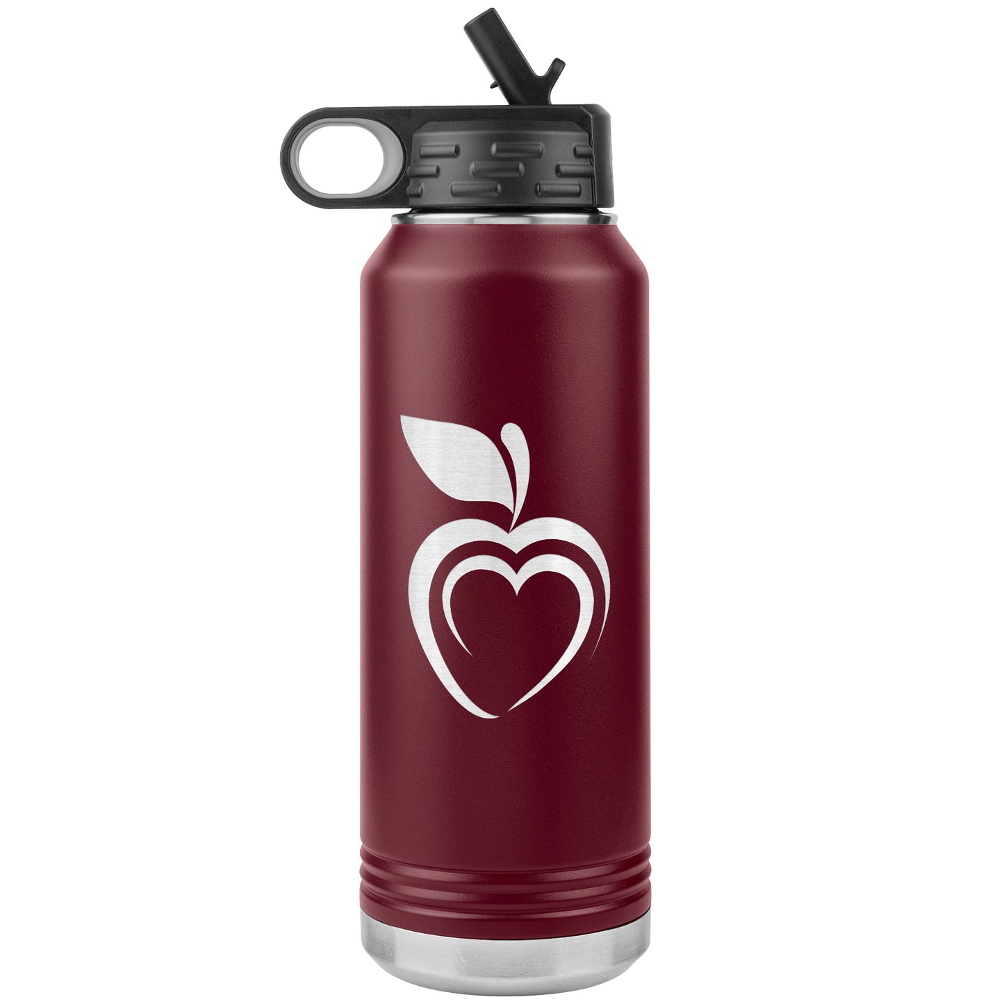 Silhouette Apple Heart Water Bottle Tumbler