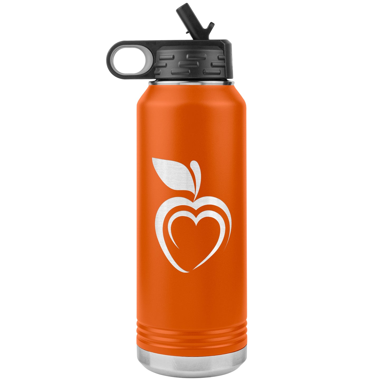 Silhouette Apple Heart Water Bottle Tumbler