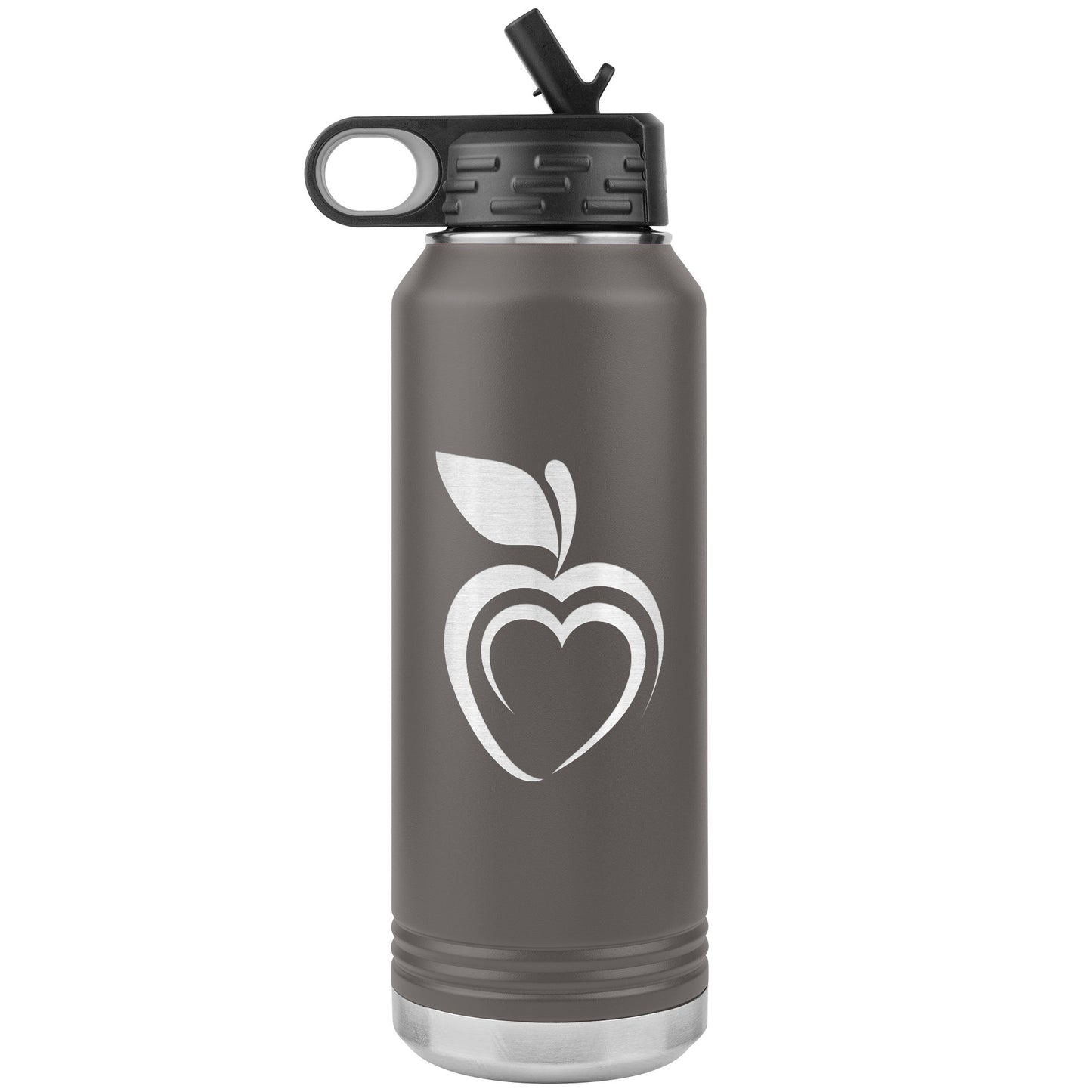 Silhouette Apple Heart Water Bottle Tumbler