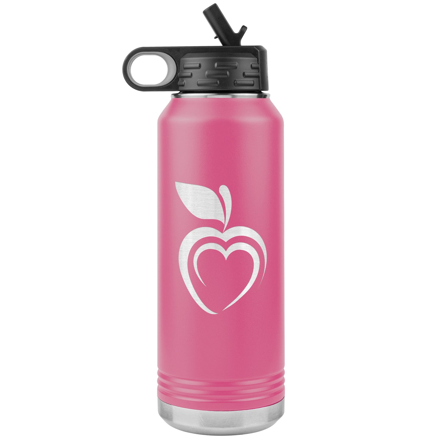 Silhouette Apple Heart Water Bottle Tumbler