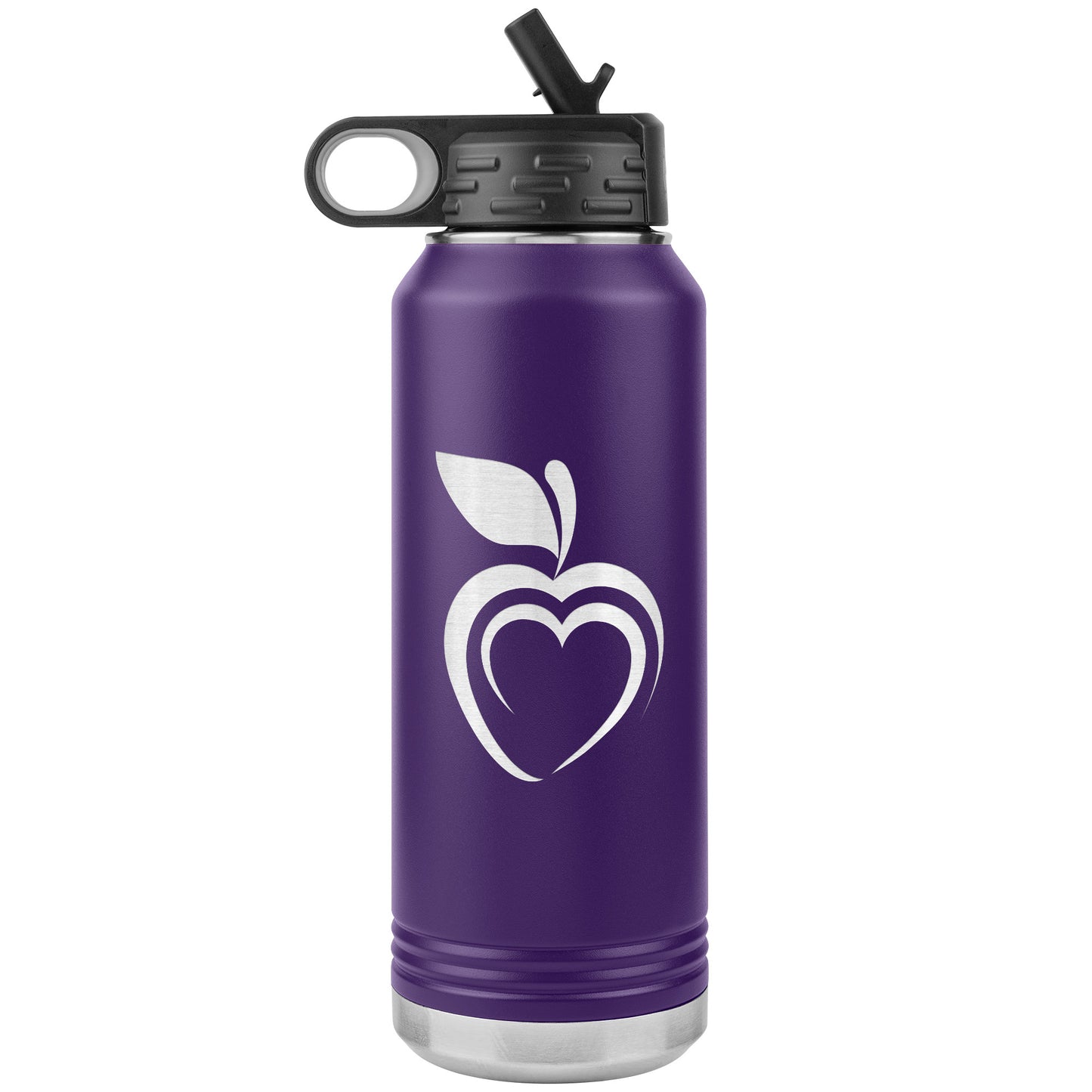 Silhouette Apple Heart Water Bottle Tumbler