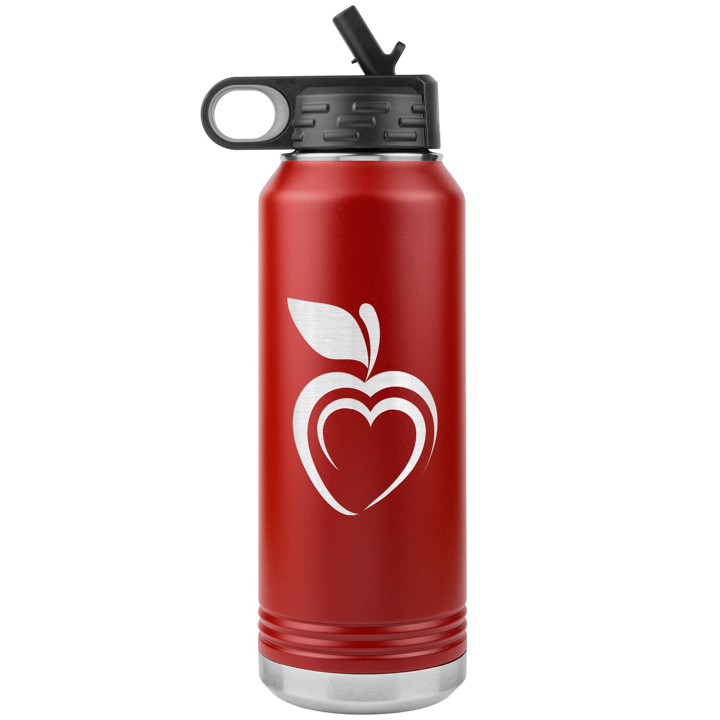 Silhouette Apple Heart Water Bottle Tumbler